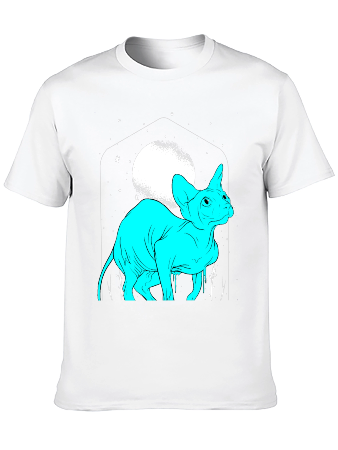 Sphynx Cat Moon Graphic T-Shirt