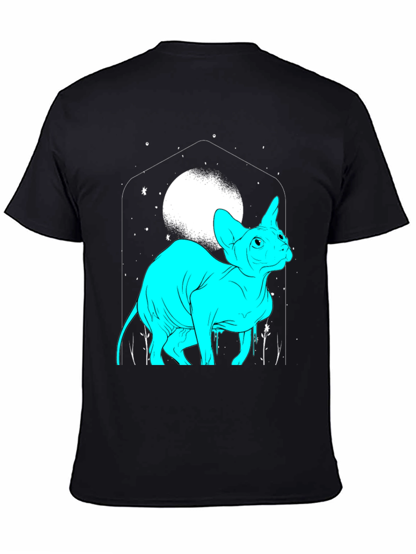 Sphynx Cat Moon Graphic T-Shirt