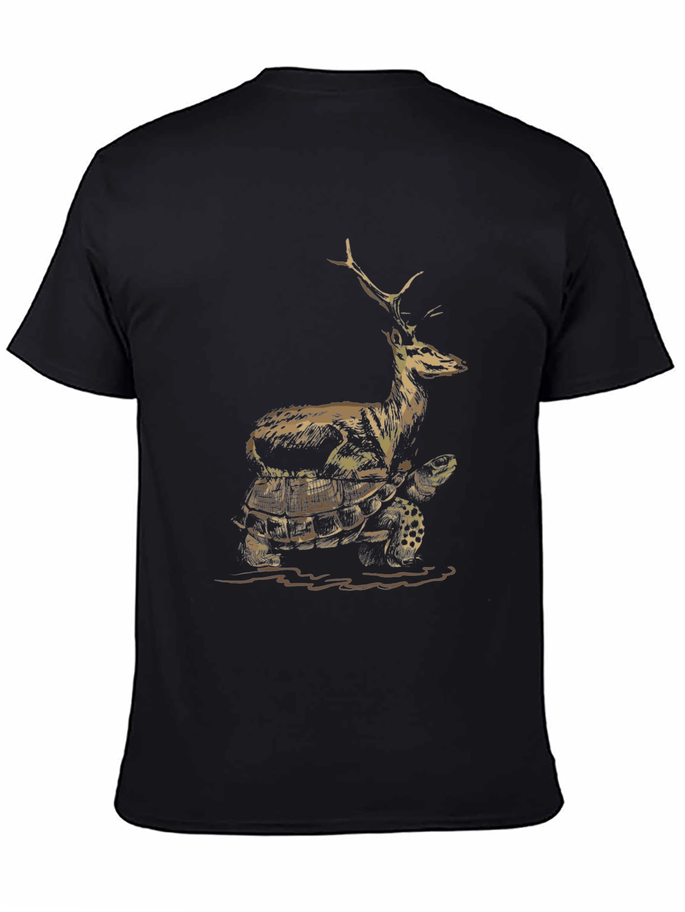 Deer Riding Turtle Graphic Tee