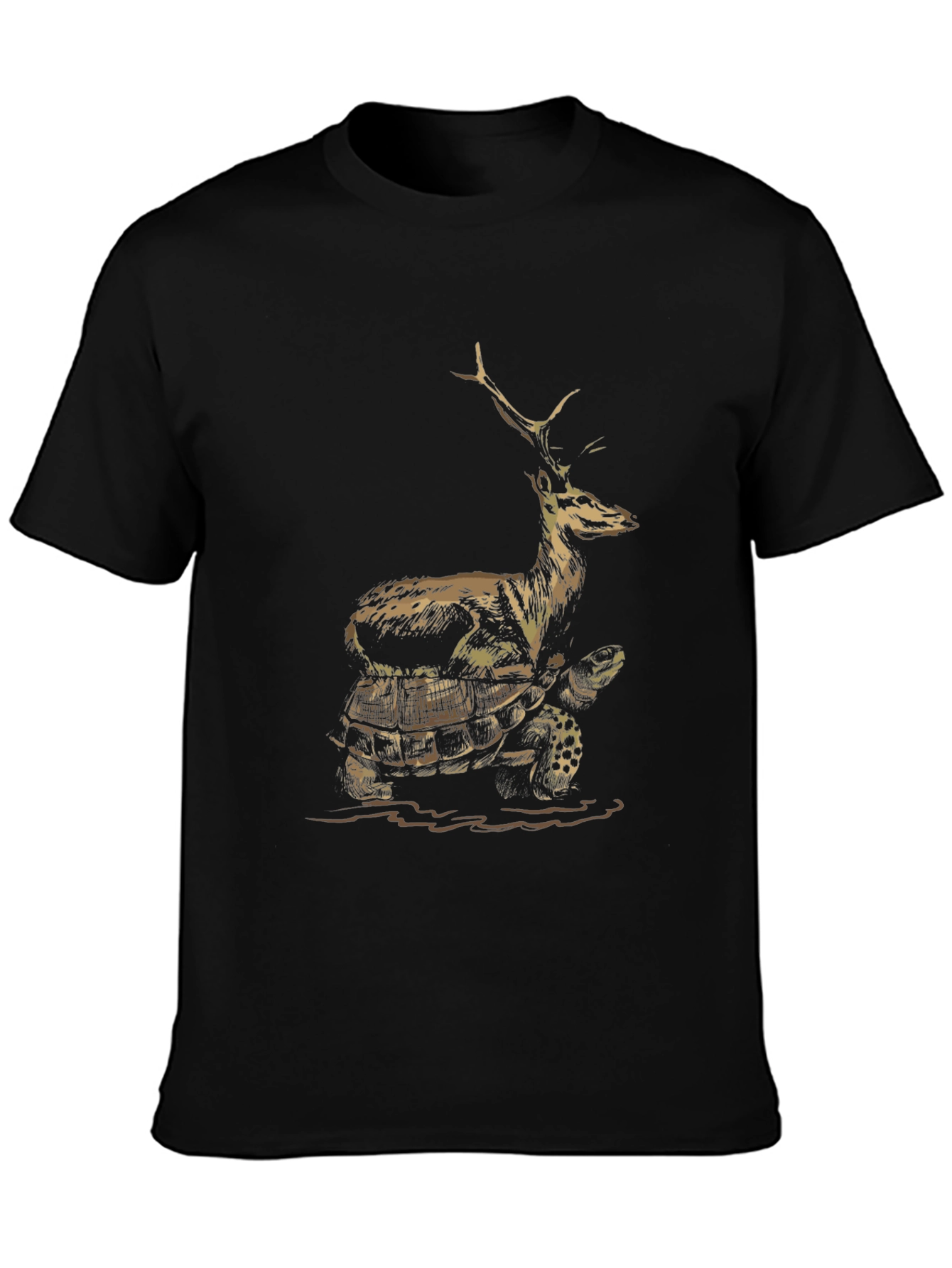Deer Riding Turtle Graphic Tee