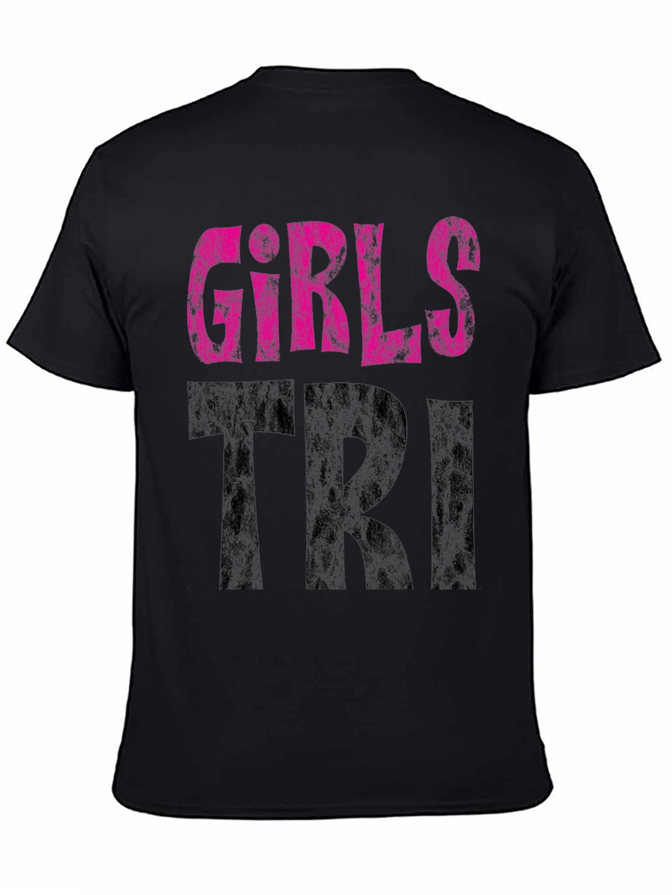 Girls Tri T-Shirt - Black Graphic Tee
