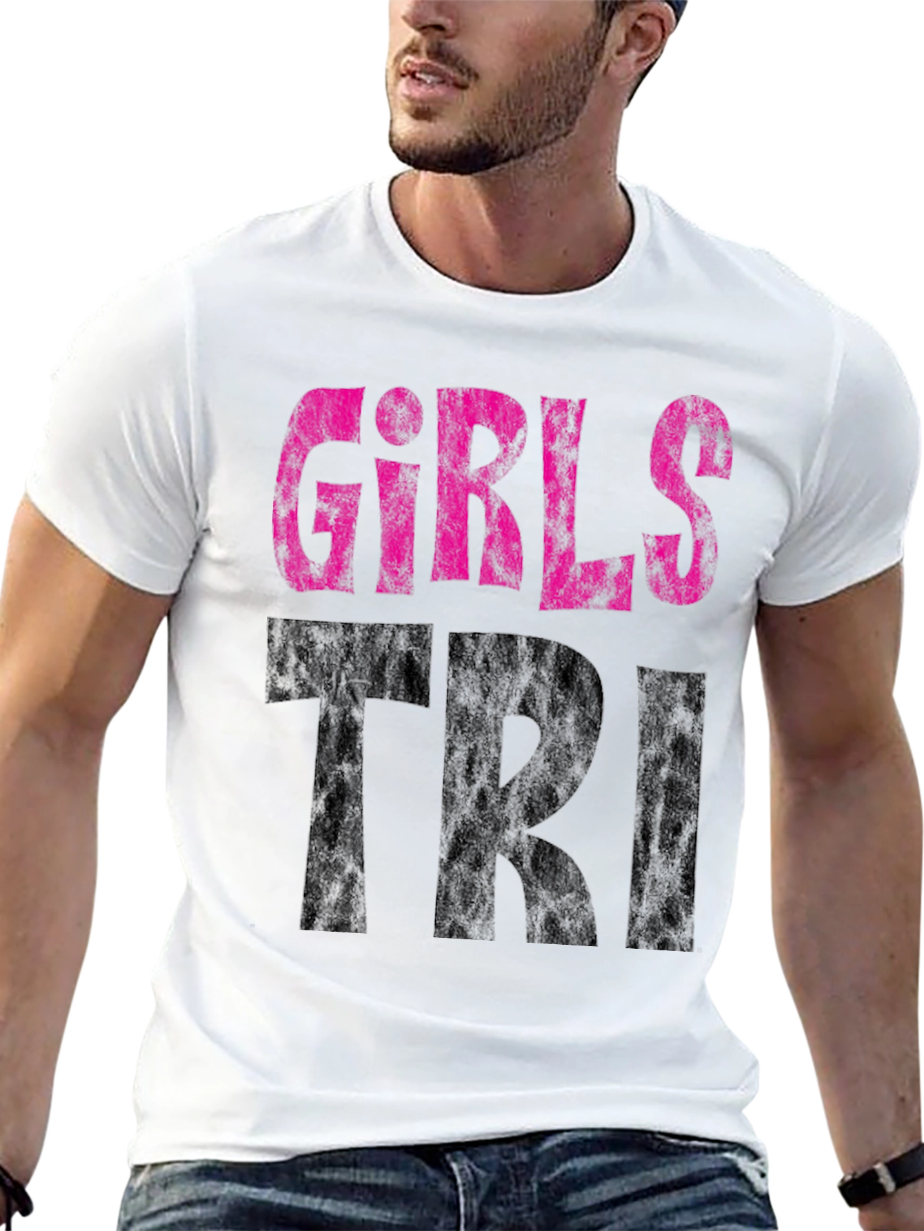 Girls Tri T-Shirt - Black Graphic Tee
