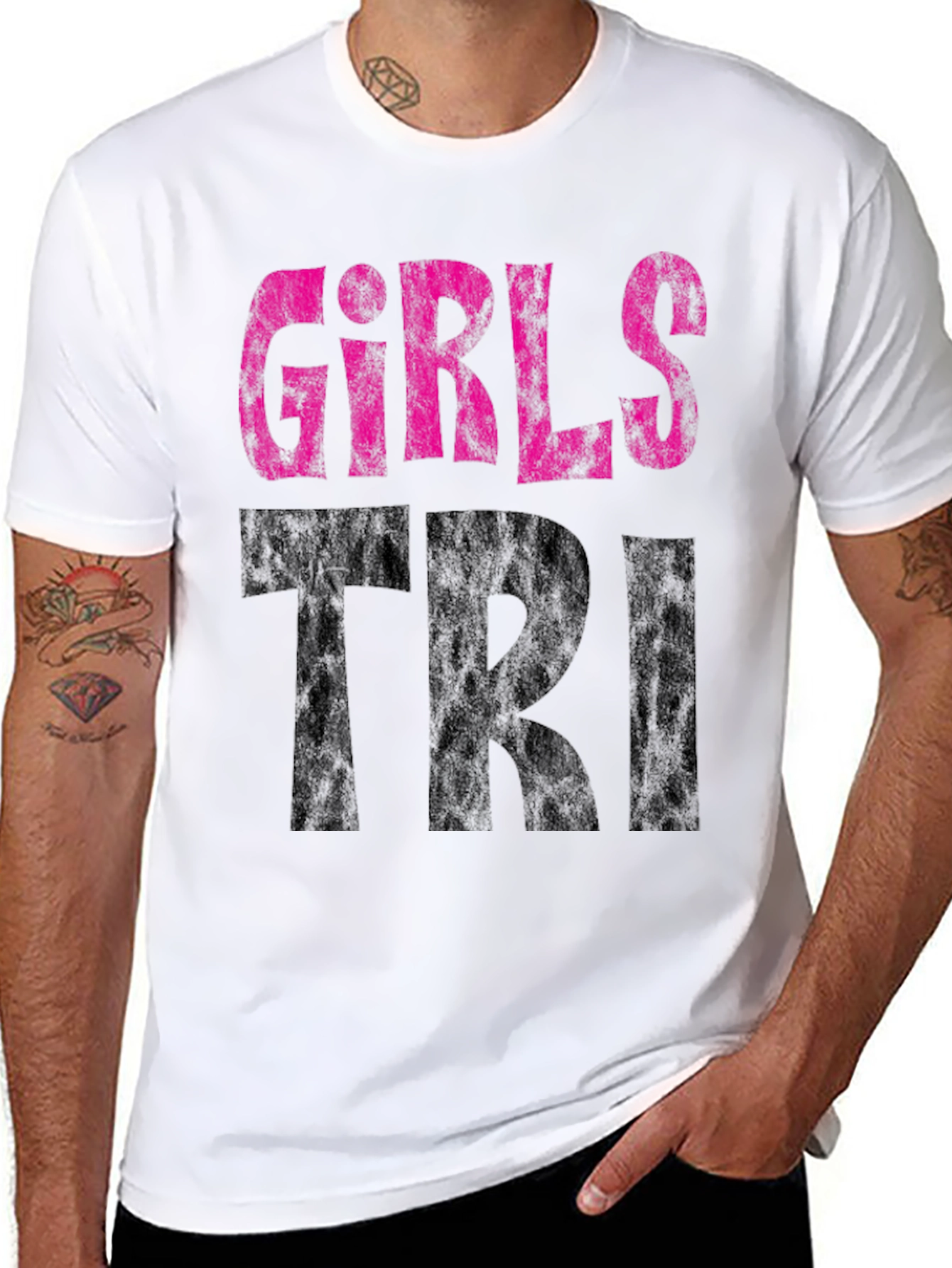Girls Tri T-Shirt - Black Graphic Tee