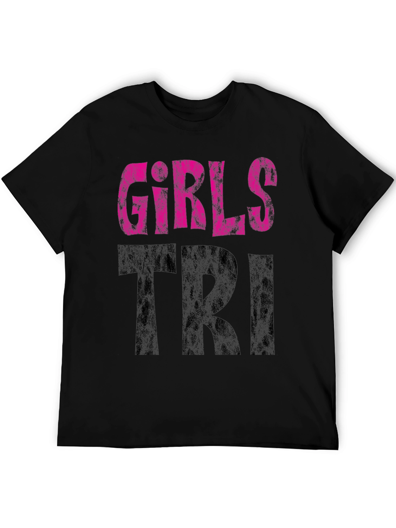 Girls Tri T-Shirt - Black Graphic Tee