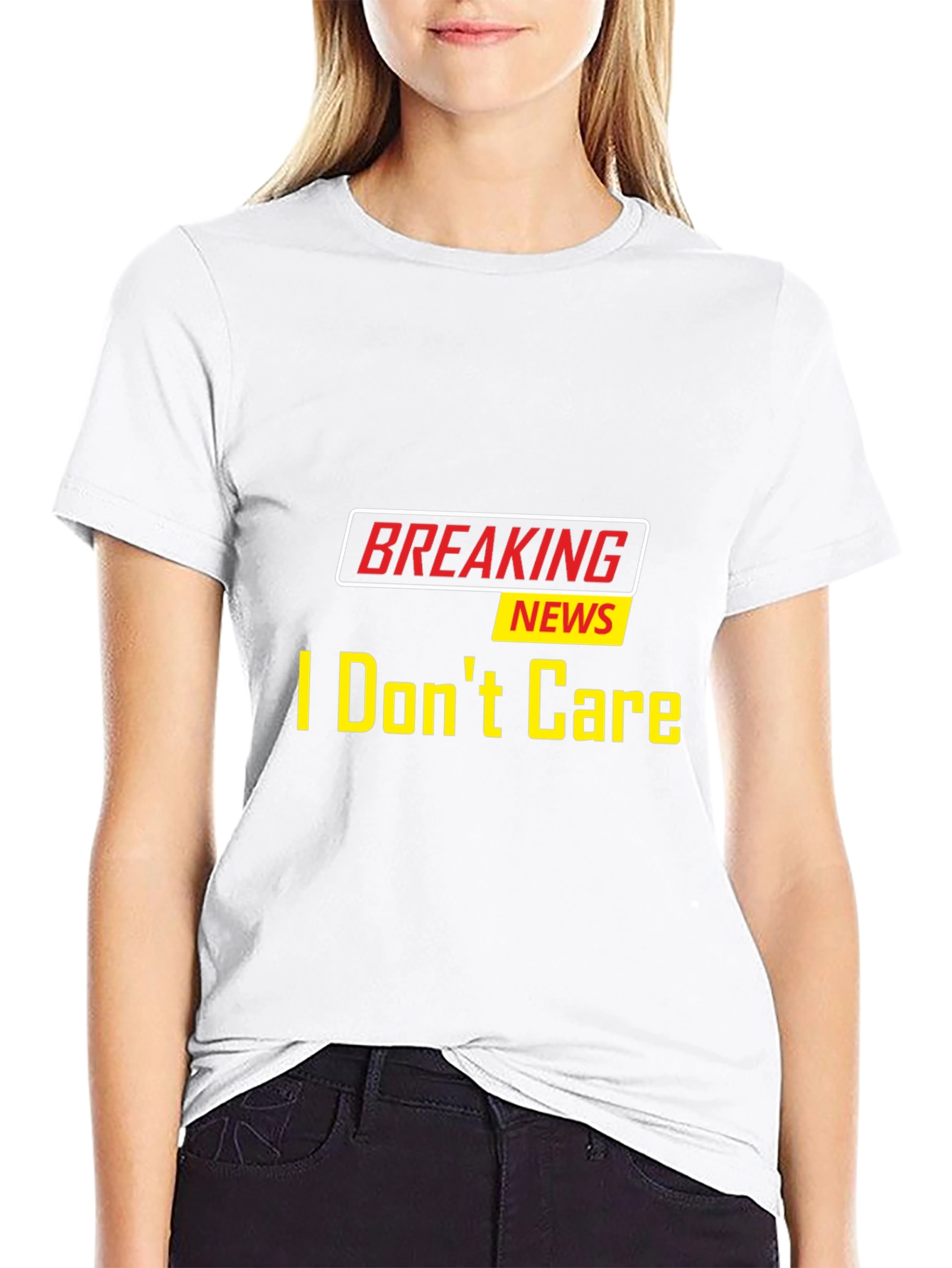 Breaking News I Dont Care Black T-Shirt