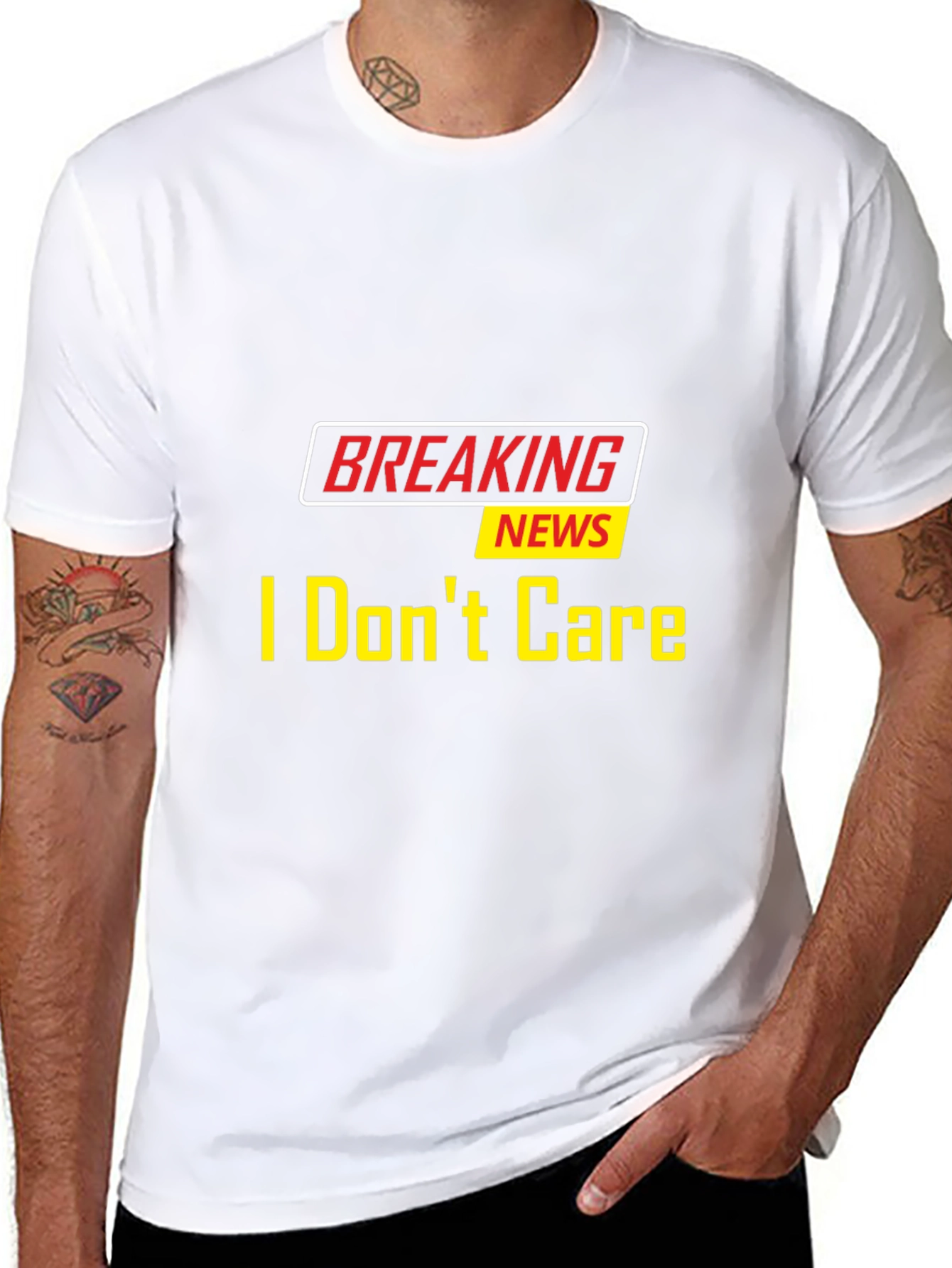 Breaking News I Dont Care Black T-Shirt