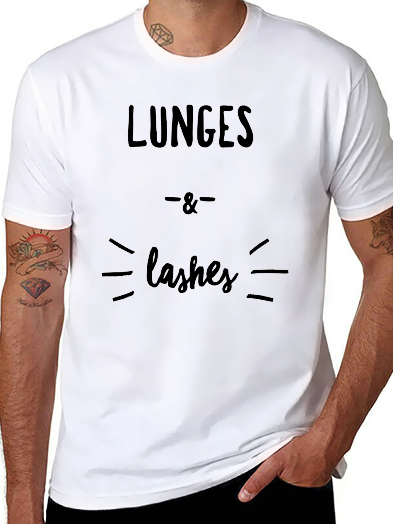 Lunges & Lashes Graphic Tee - Workout Ready!