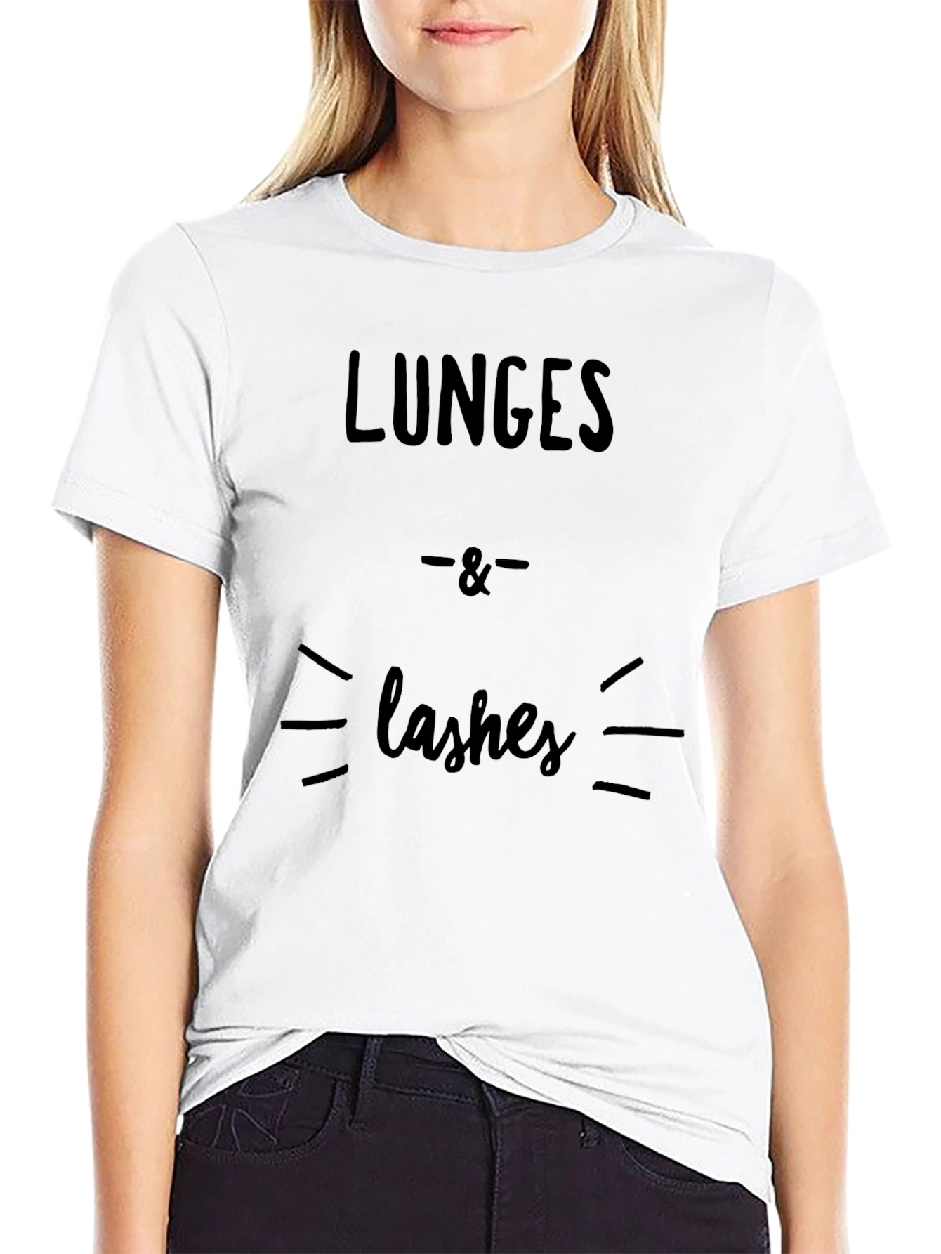 Lunges & Lashes Graphic Tee - Workout Ready!