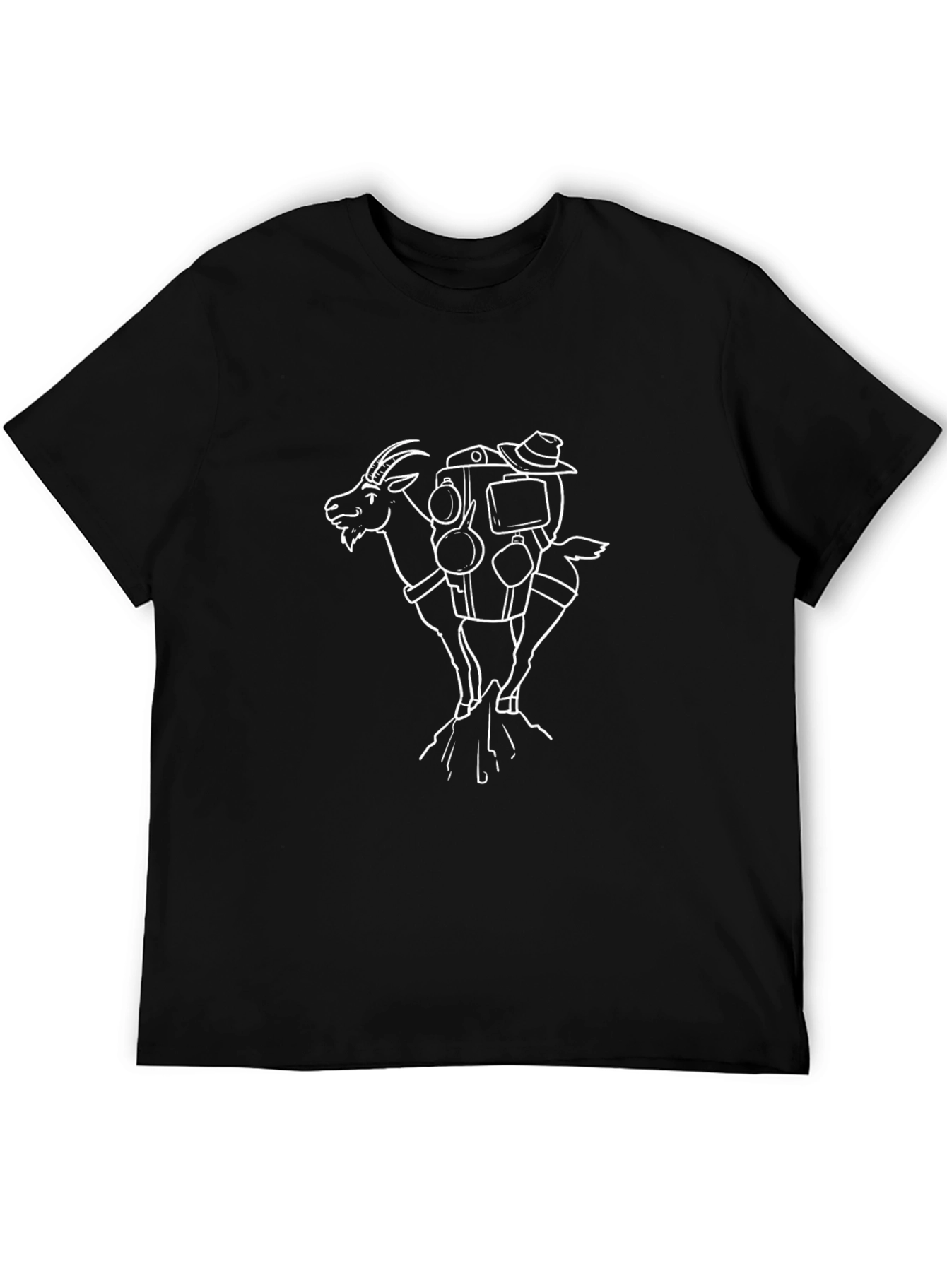 Hiking Goat Graphic Tee - Black