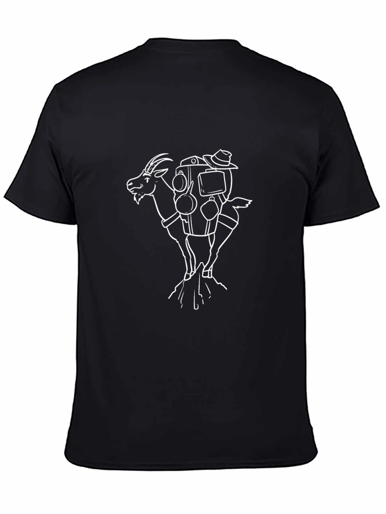 Hiking Goat Graphic Tee - Black