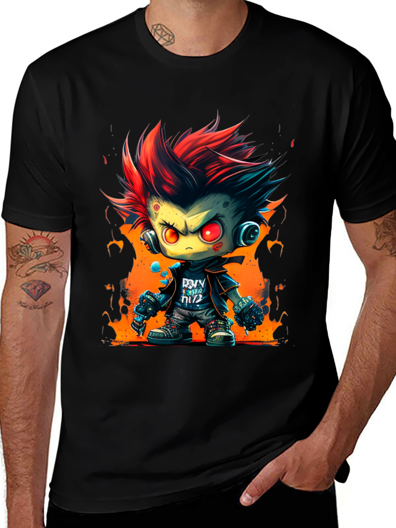 Cartoon Zombie Graphic Tee - Cool Edgy Design