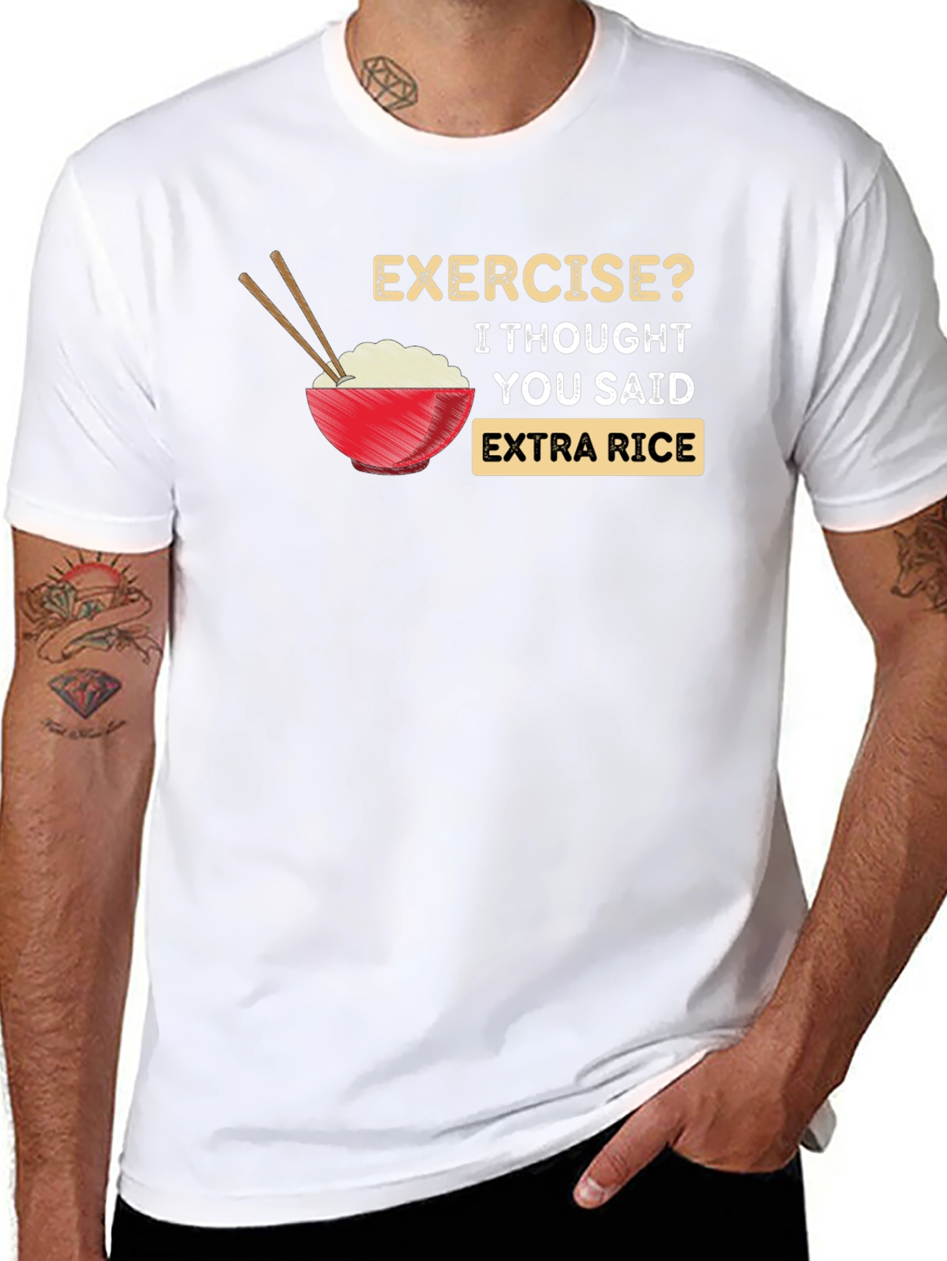 Extra Rice Please T-Shirt - Funny Foodie Tee