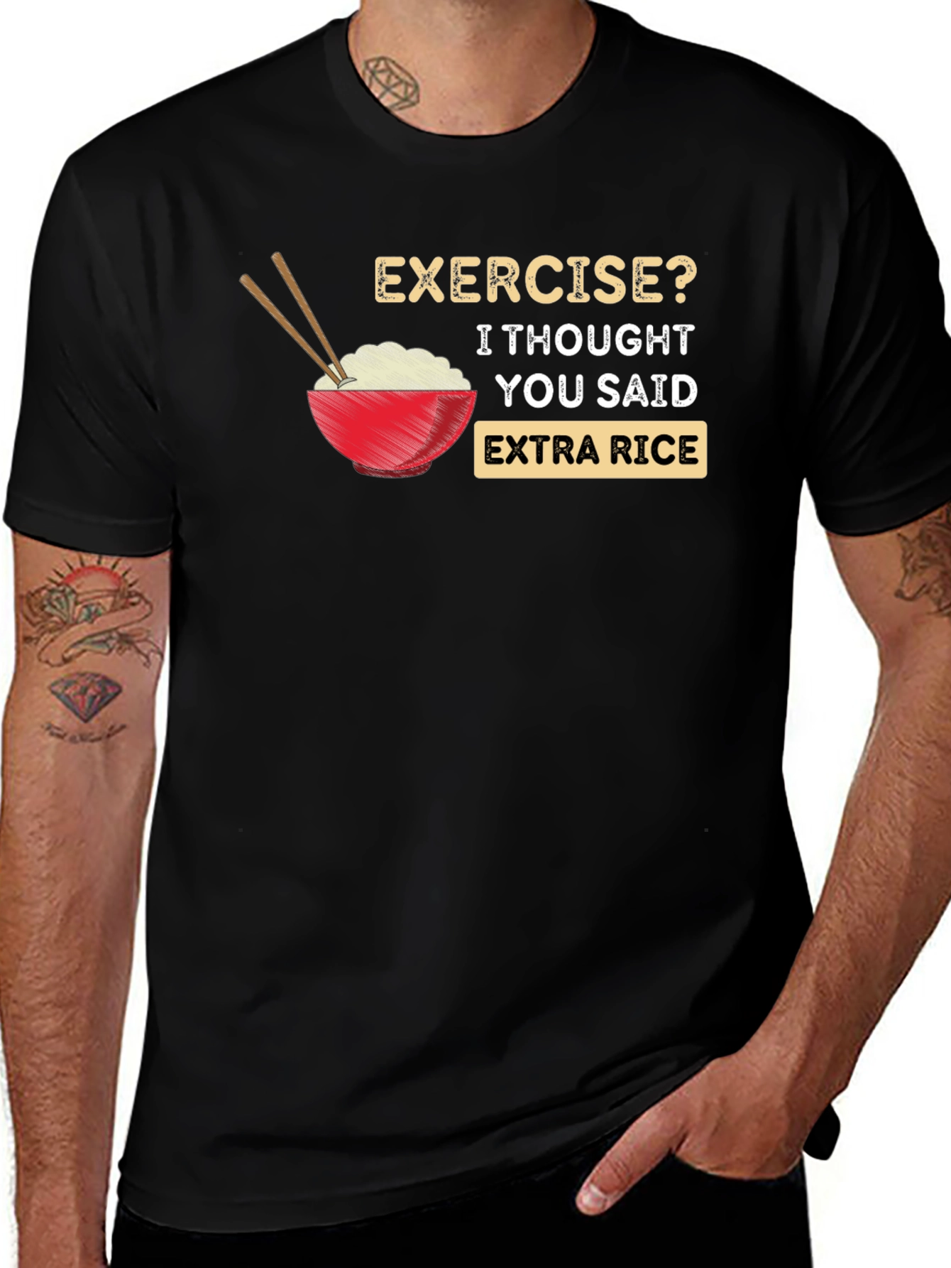 Extra Rice Please T-Shirt - Funny Foodie Tee