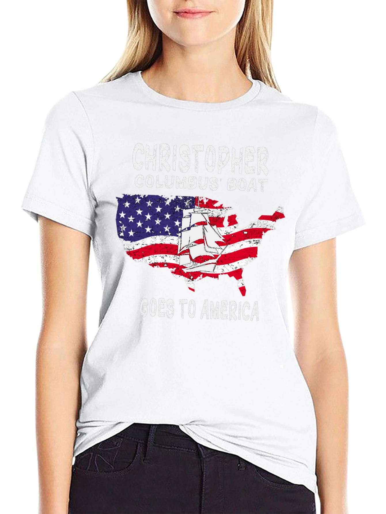 Christopher Columbus Boat Goes To America T-Shirt