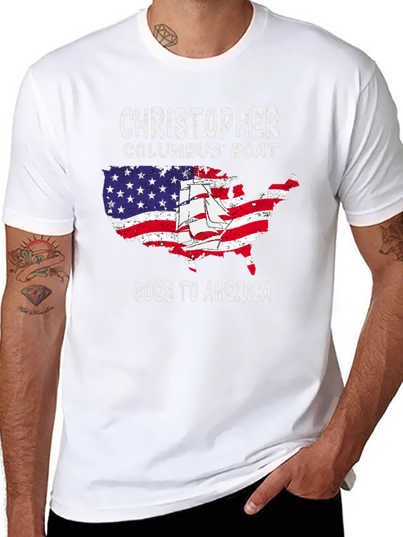 Christopher Columbus Boat Goes To America T-Shirt