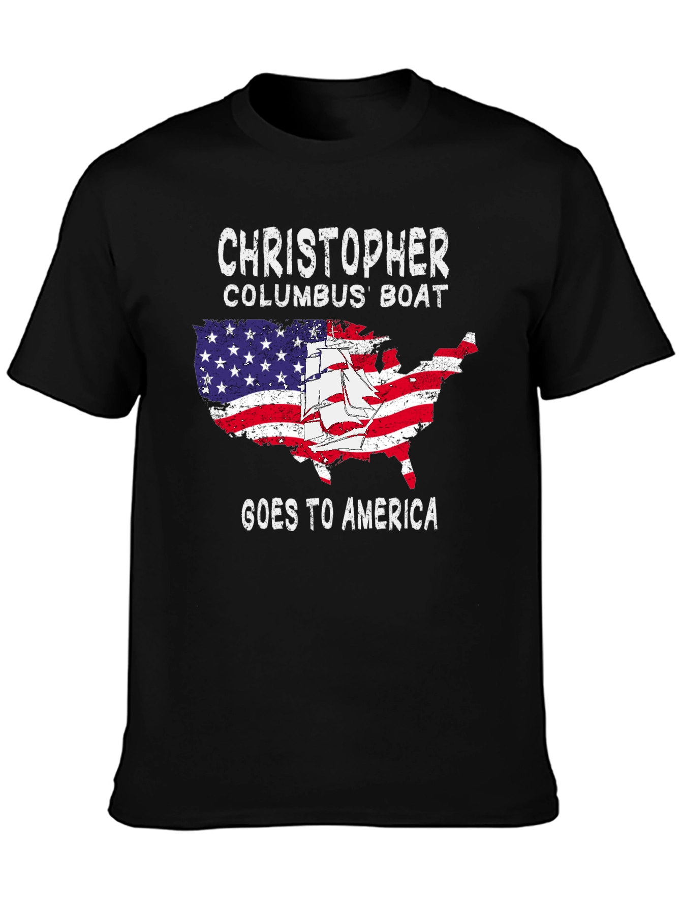 Christopher Columbus Boat Goes To America T-Shirt