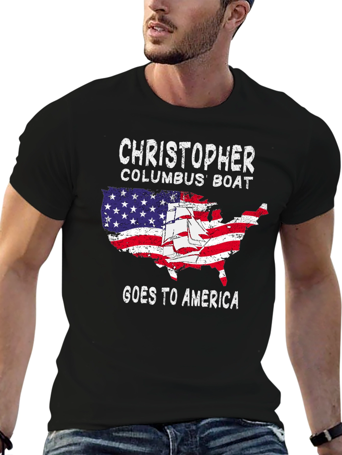Christopher Columbus Boat Goes To America T-Shirt