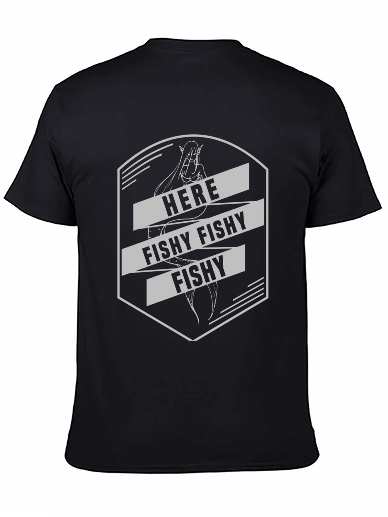 Here Fishy Fishy T-Shirt - Black Graphic Tee