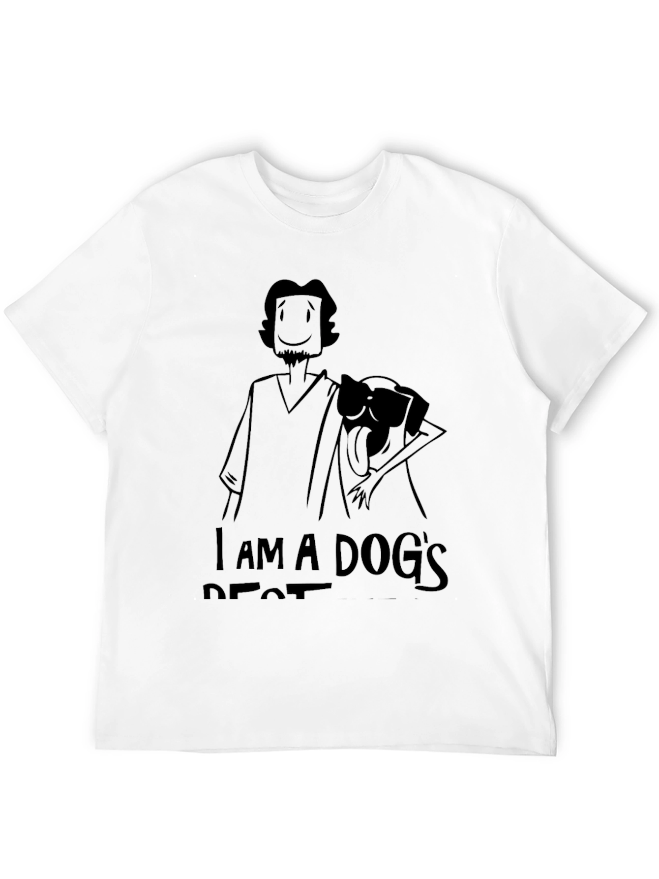 Mens I am a Dogs Best Friend Black T-Shirt