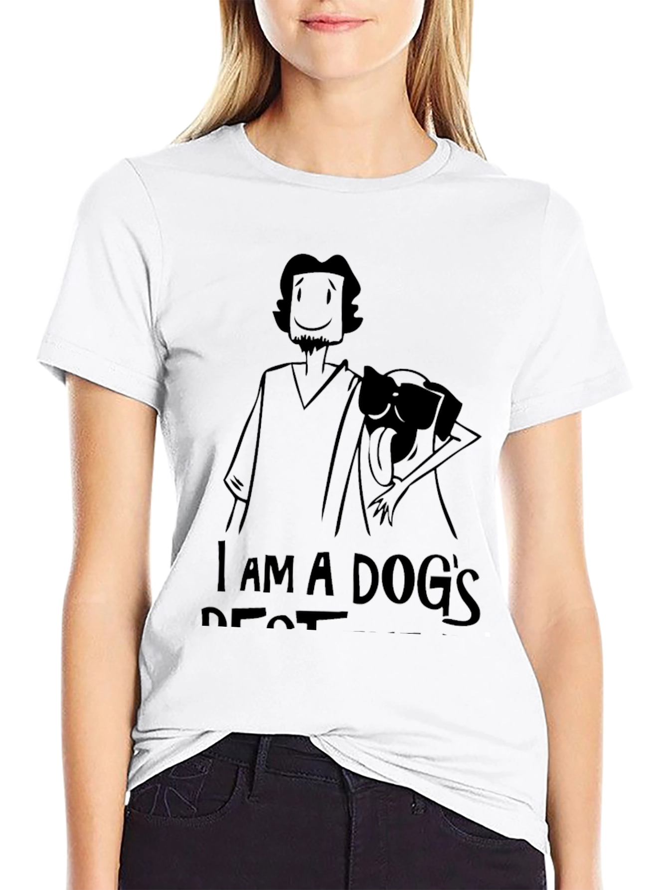 Mens I am a Dogs Best Friend Black T-Shirt