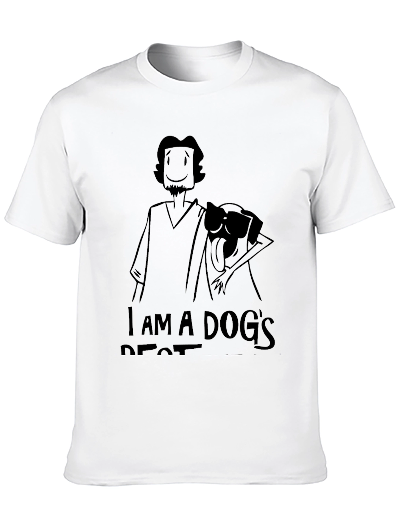 Mens I am a Dogs Best Friend Black T-Shirt