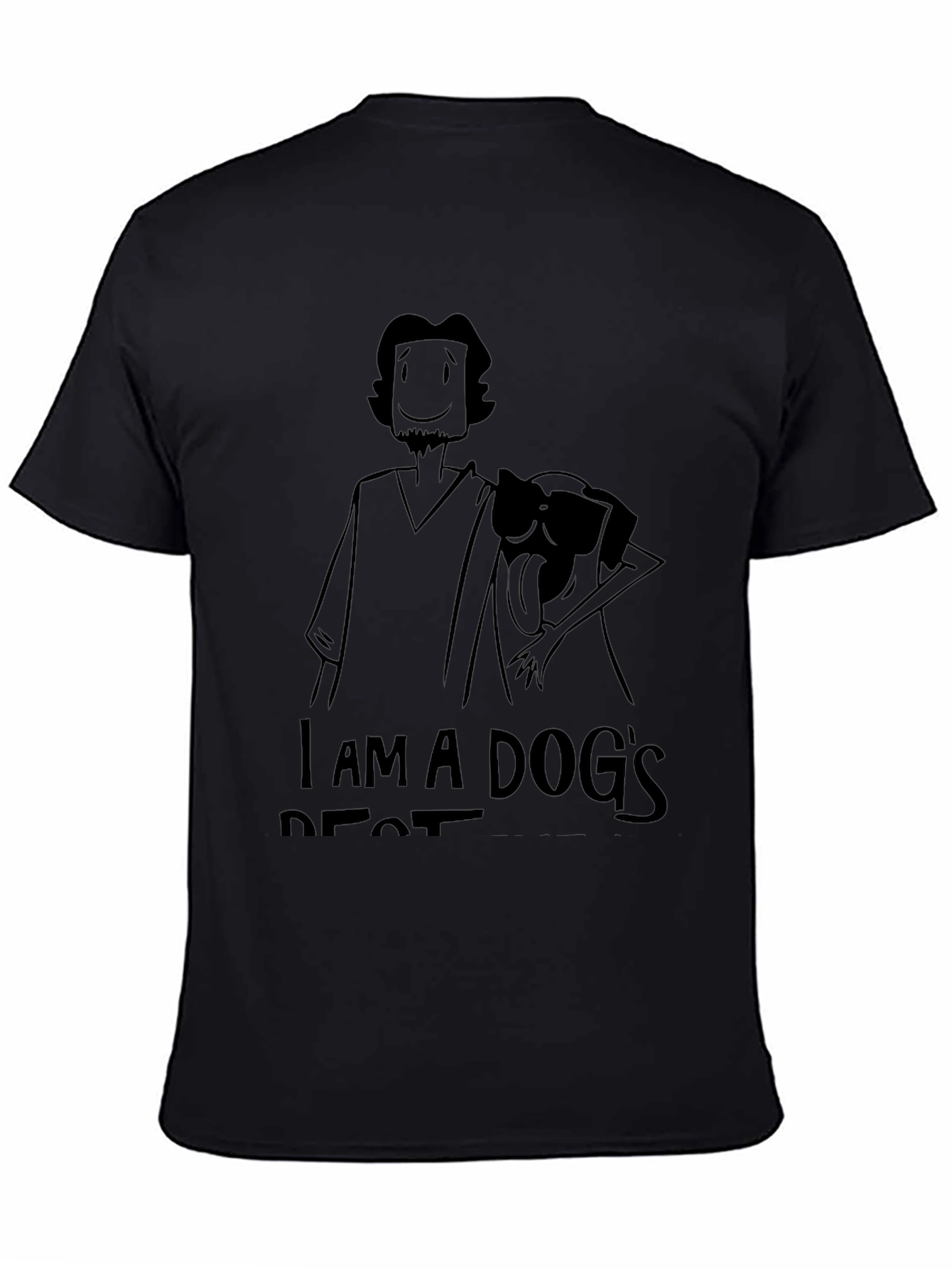 Mens I am a Dogs Best Friend Black T-Shirt