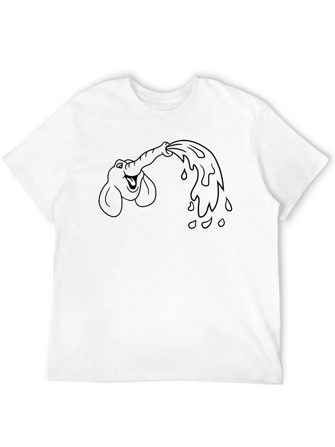 Elephant Water Fun T-Shirt - Black Cotton Tee
