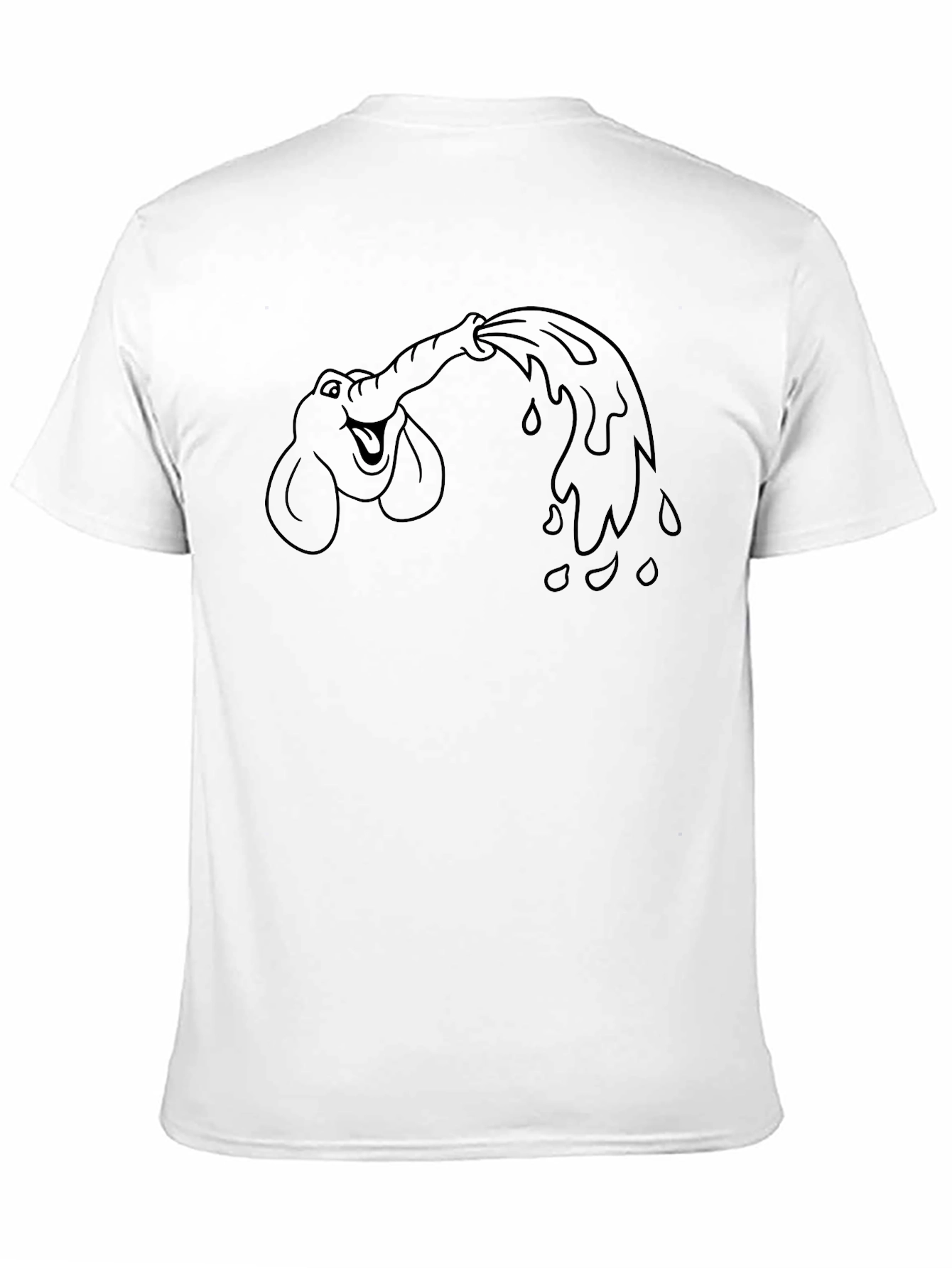 Elephant Water Fun T-Shirt - Black Cotton Tee