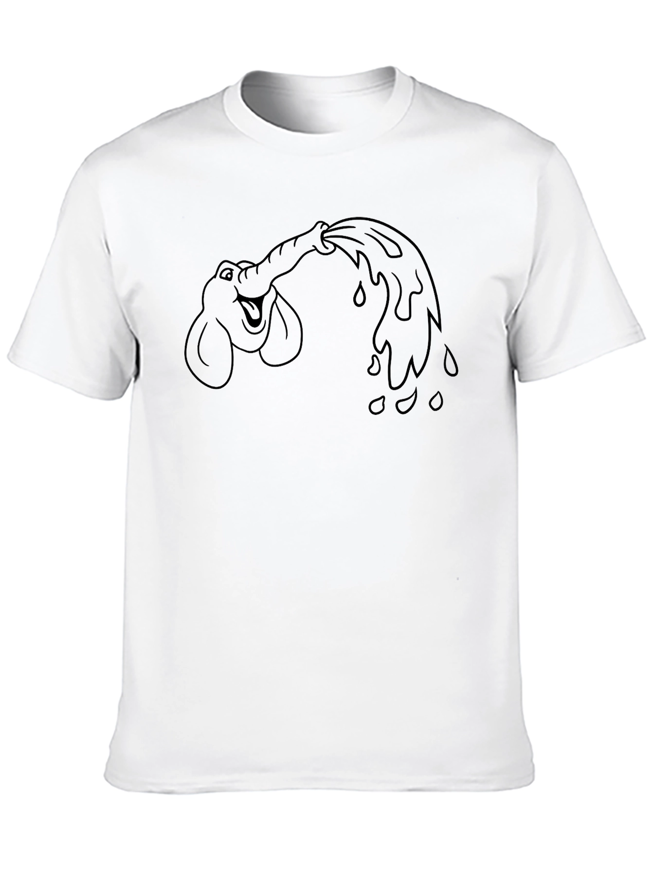 Elephant Water Fun T-Shirt - Black Cotton Tee