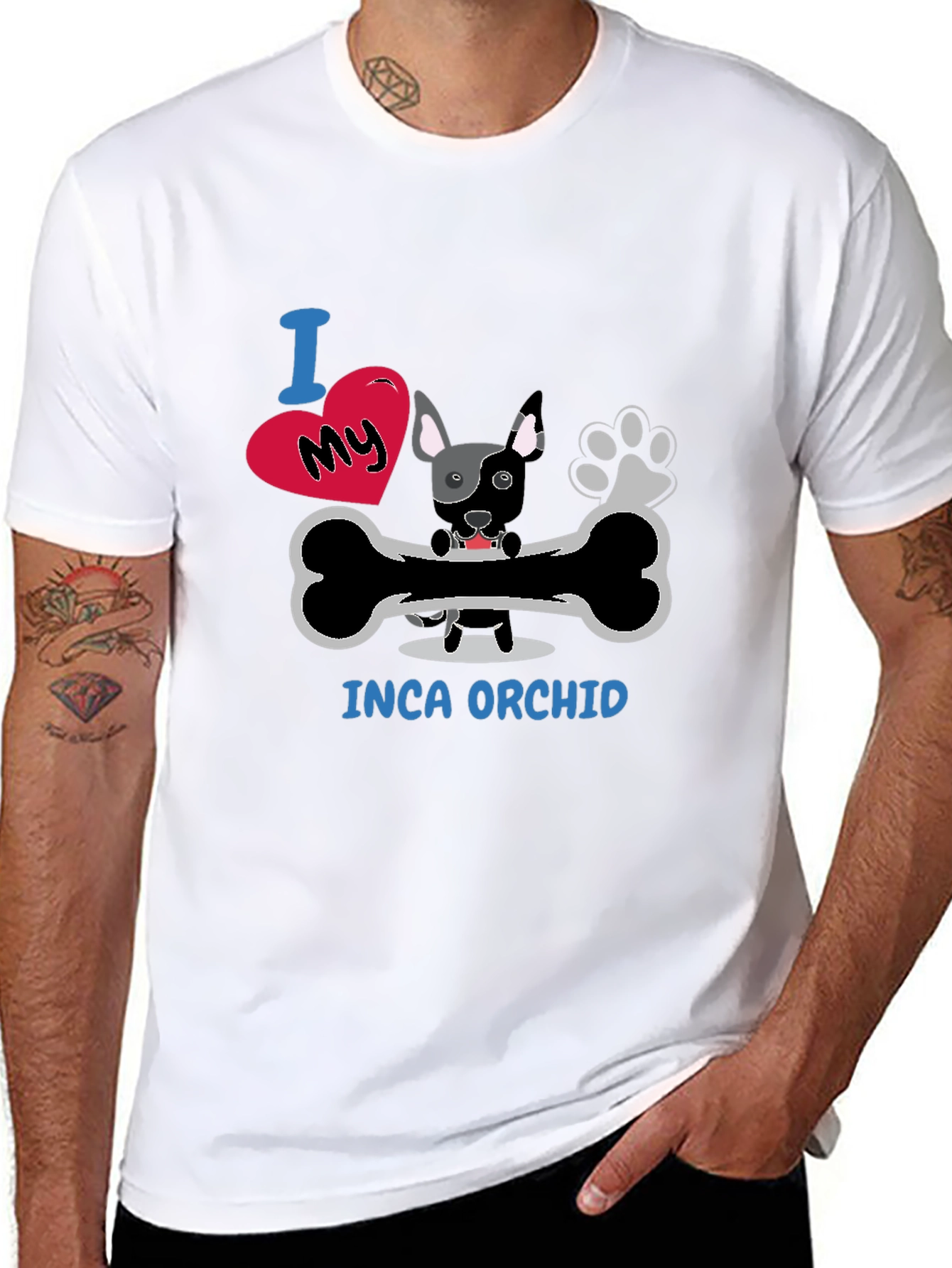 I Love My Inca Orchid Dog T-Shirt