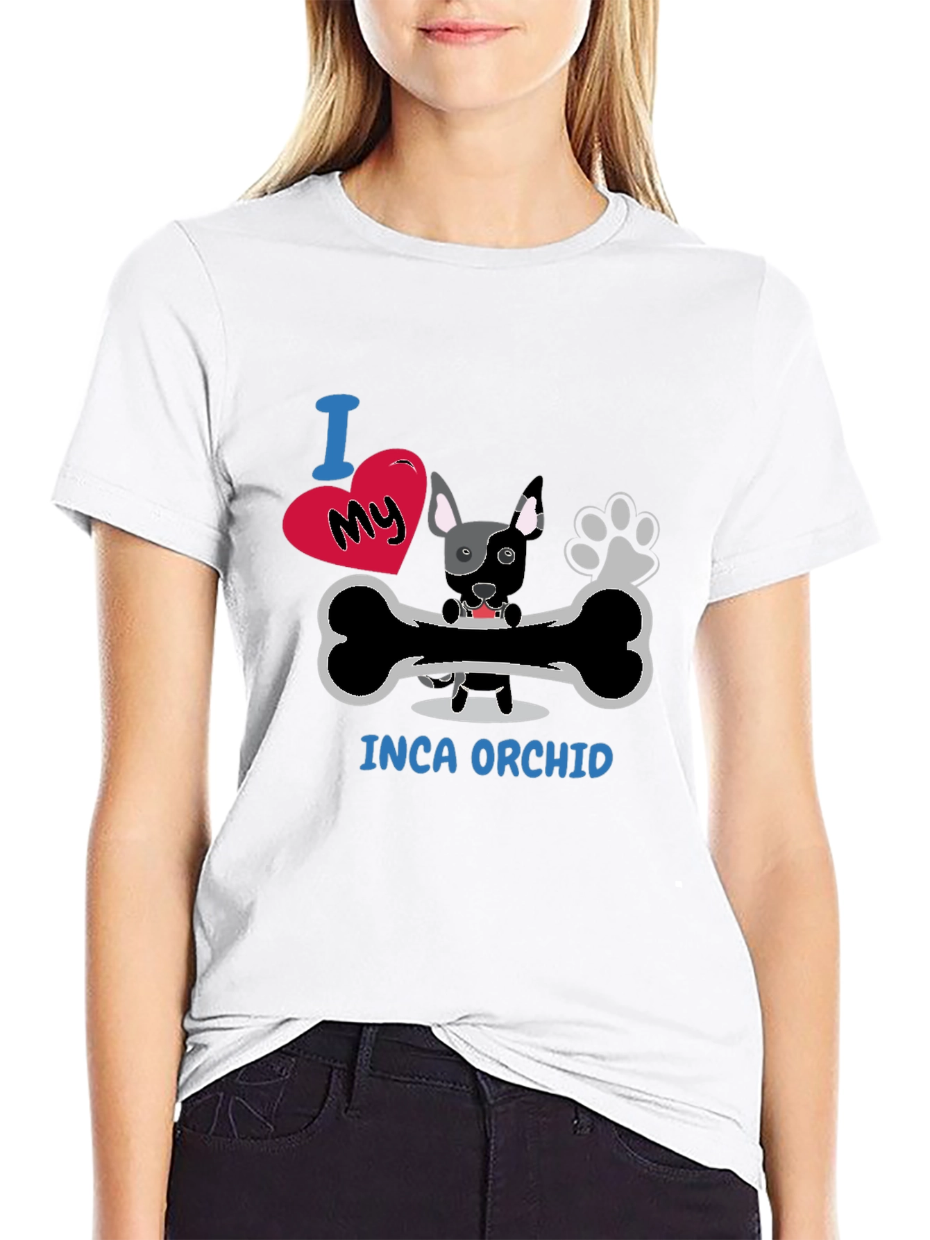 I Love My Inca Orchid Dog T-Shirt