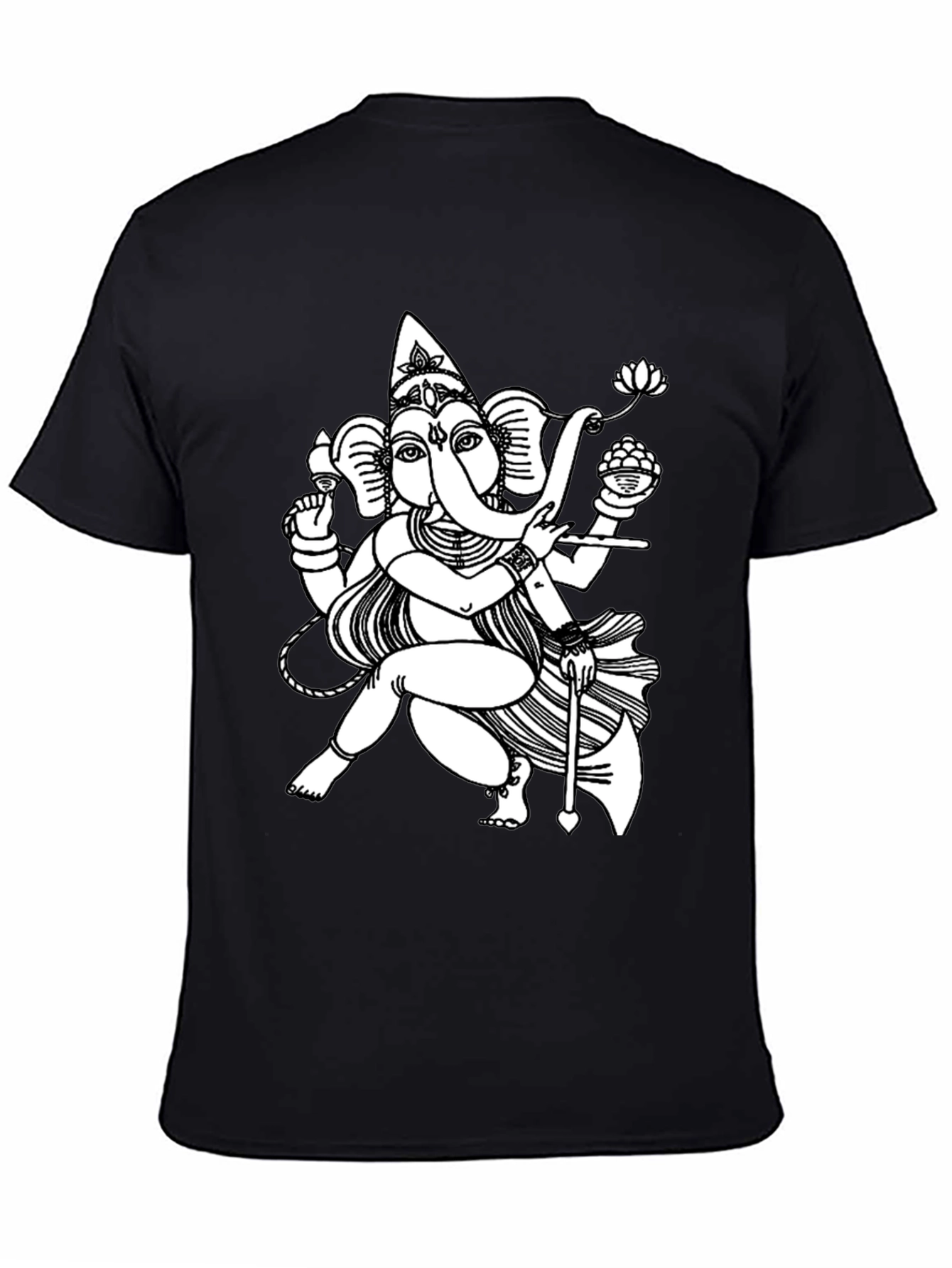 Ganesh Graphic Print Tee - Black Casual Shirt