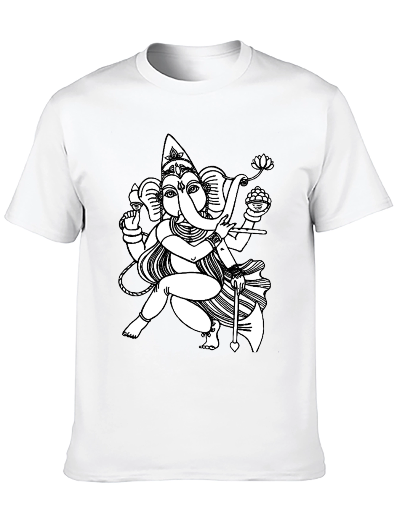 Ganesh Graphic Print Tee - Black Casual Shirt