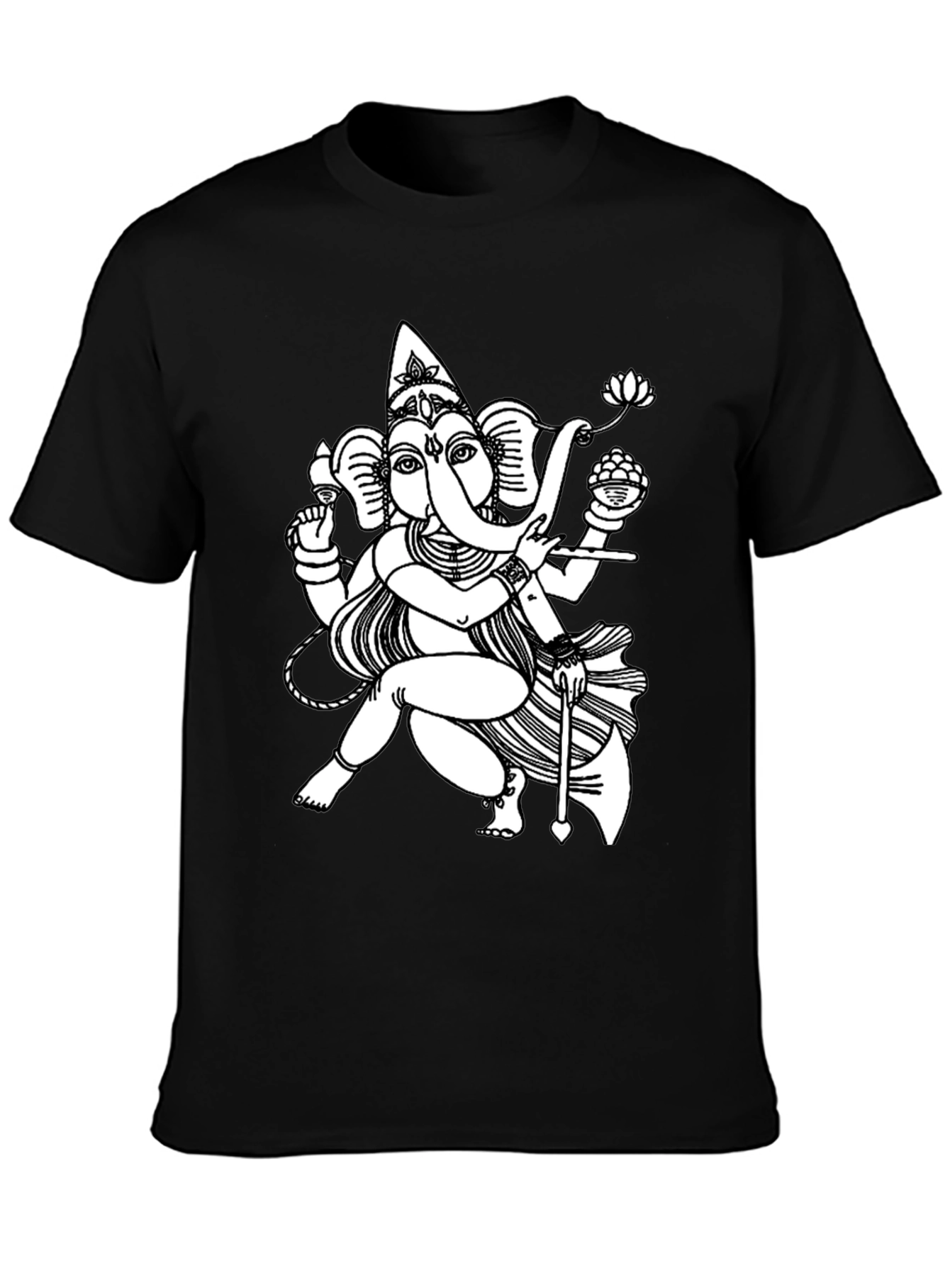 Ganesh Graphic Print Tee - Black Casual Shirt