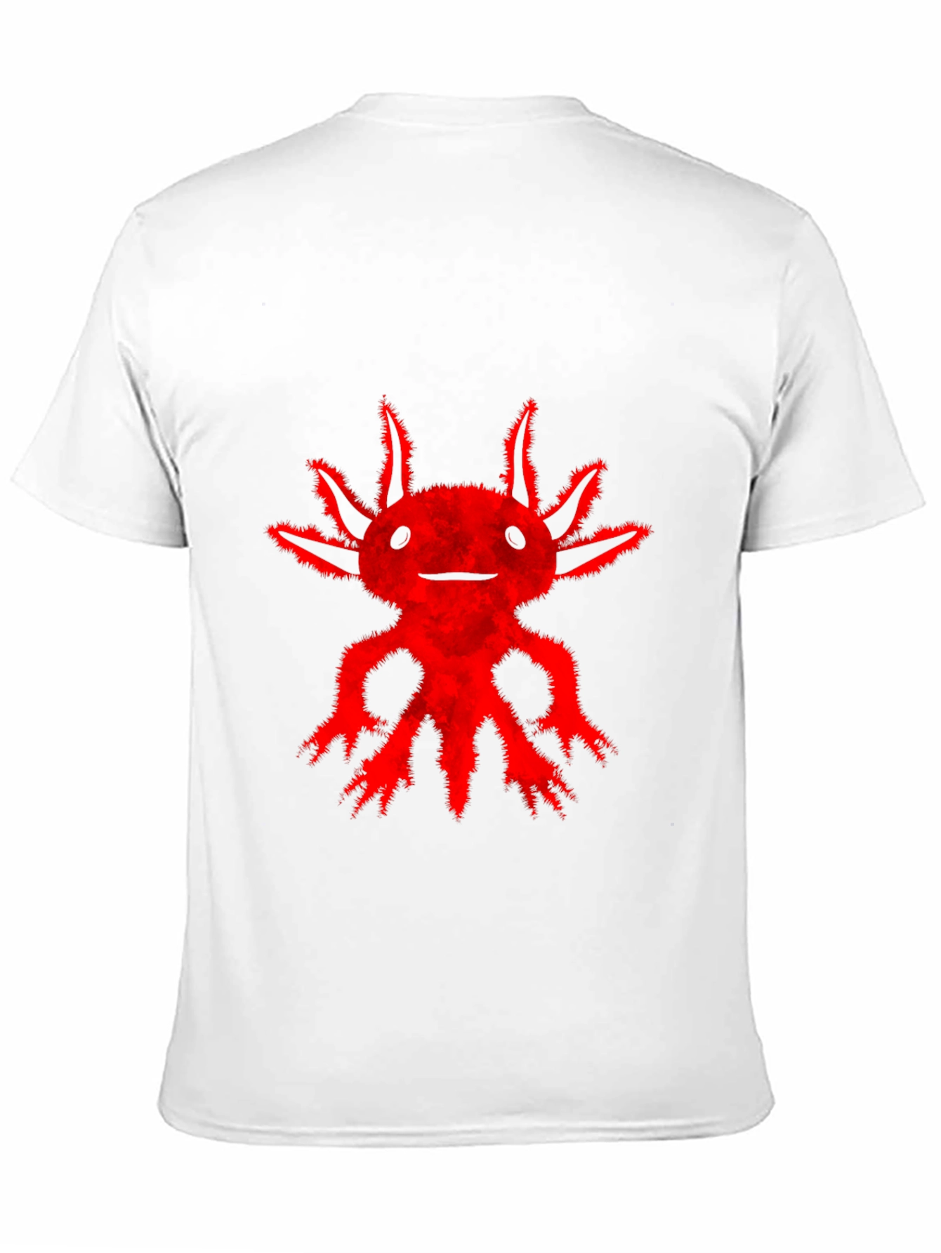 Red Axolotl Graphic Black T-Shirt