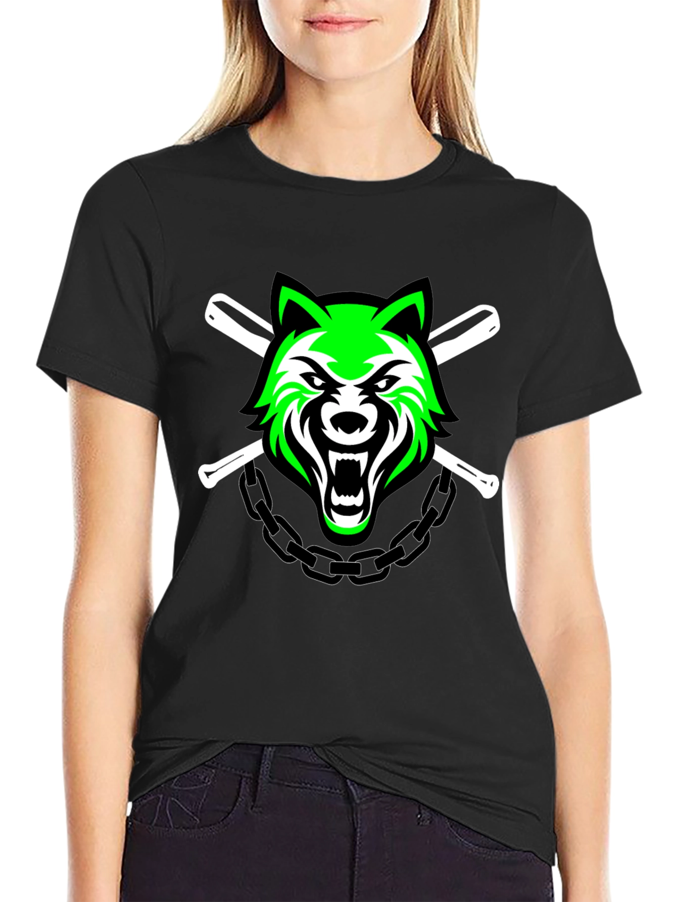 Wolf Baseball T-Shirt: Fierce Design