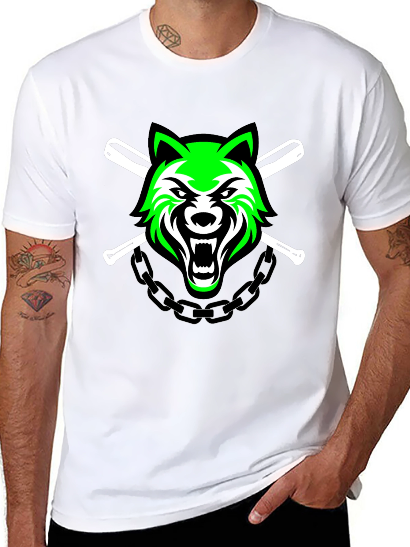 Wolf Baseball T-Shirt: Fierce Design