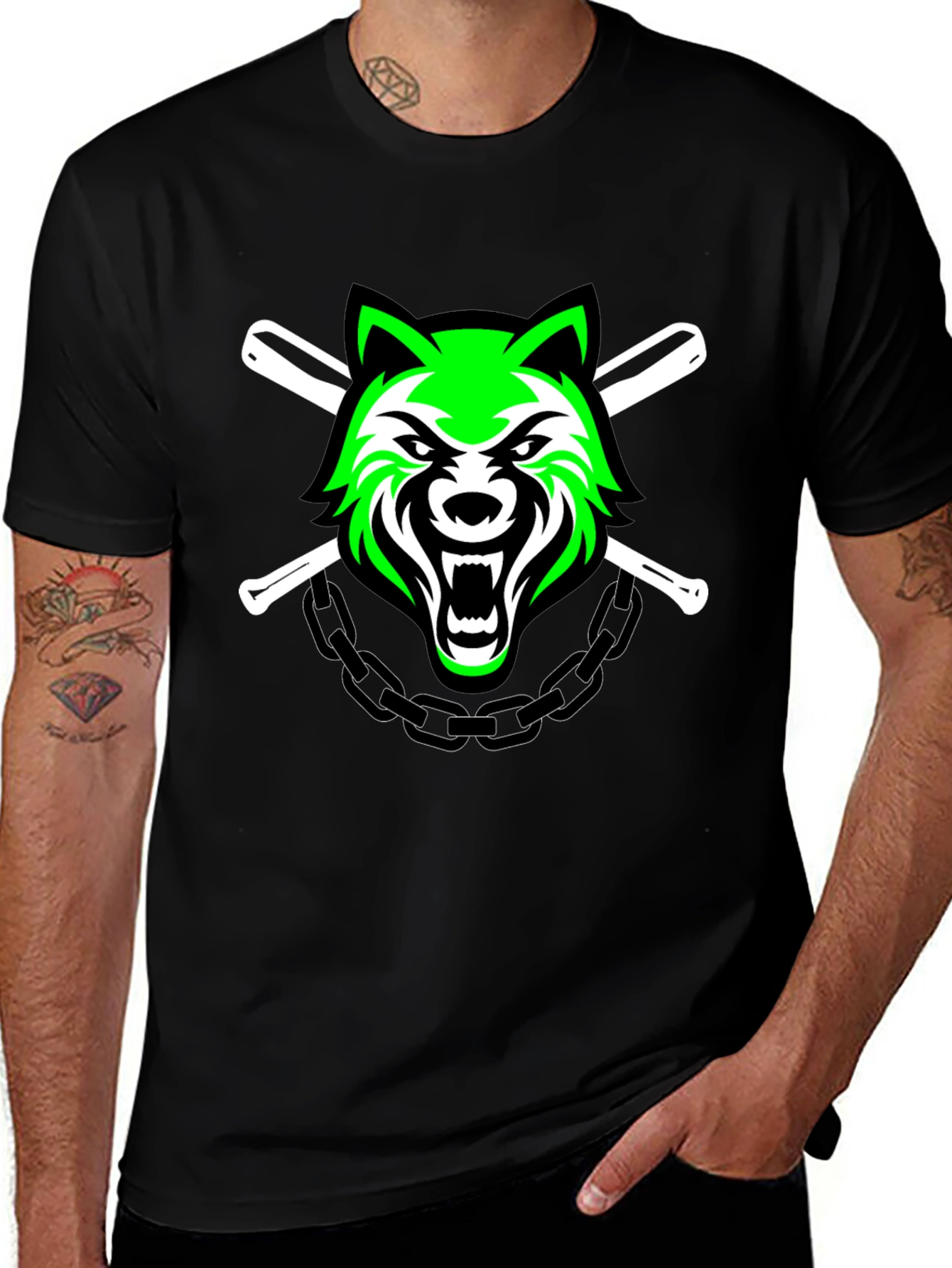 Wolf Baseball T-Shirt: Fierce Design