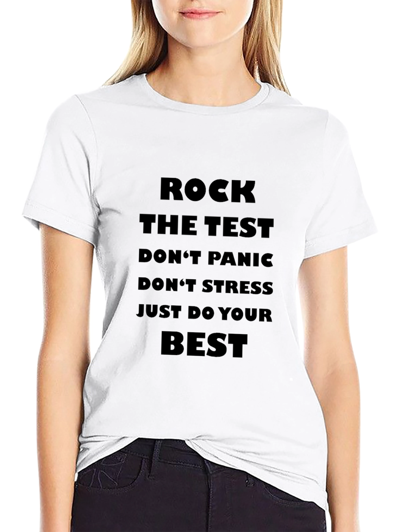 Rock The Test Graphic Tee - Motivational Shirt