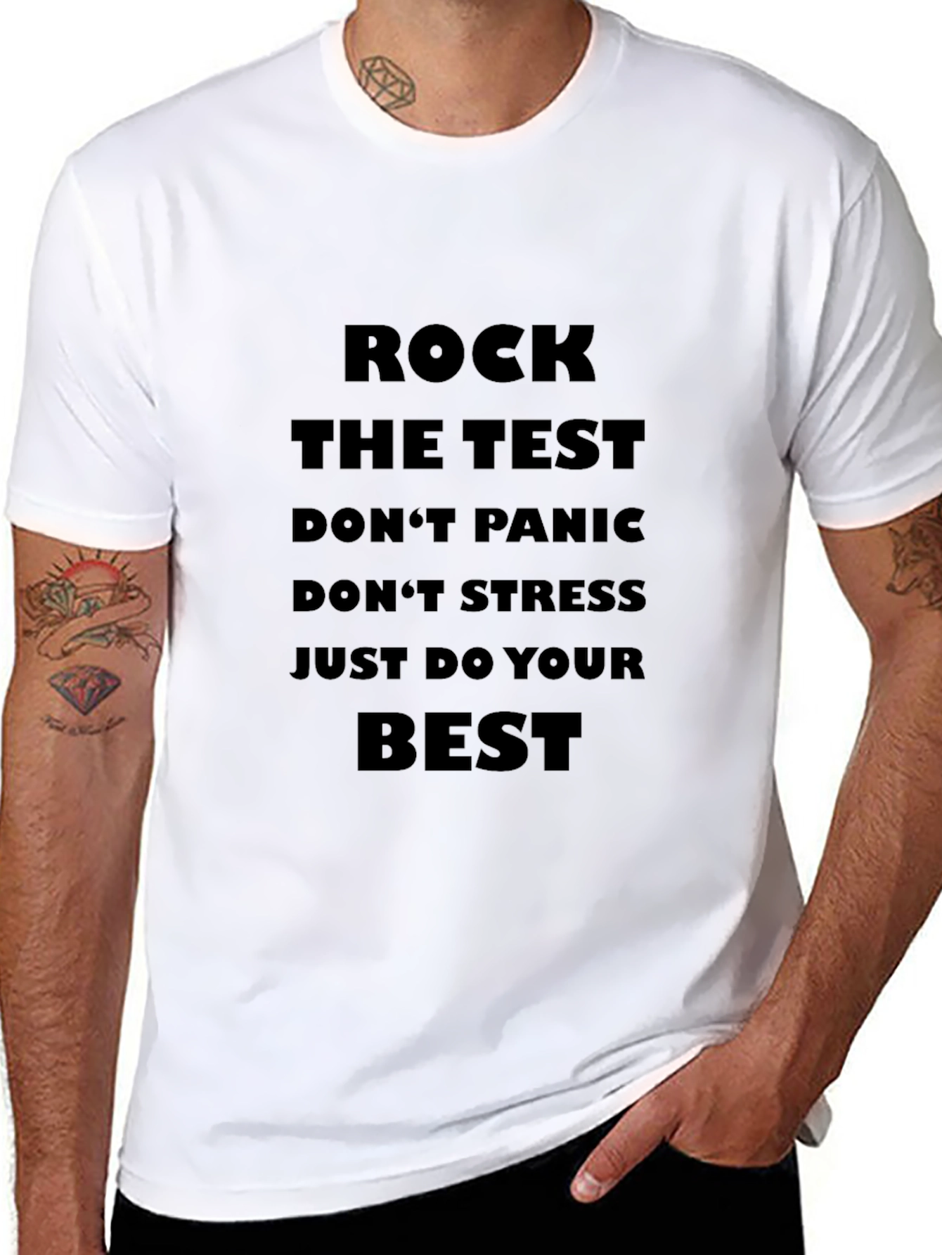 Rock The Test Graphic Tee - Motivational Shirt