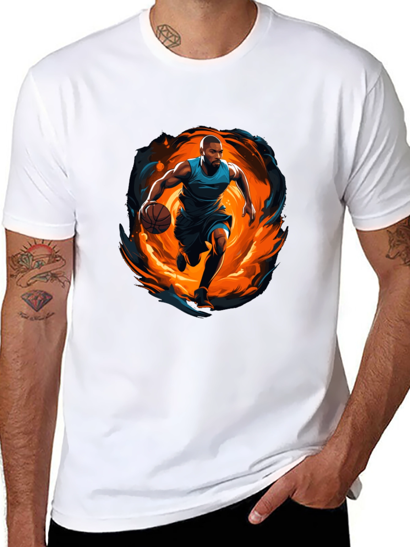 Basketball Player Graphic Black T-Shirt