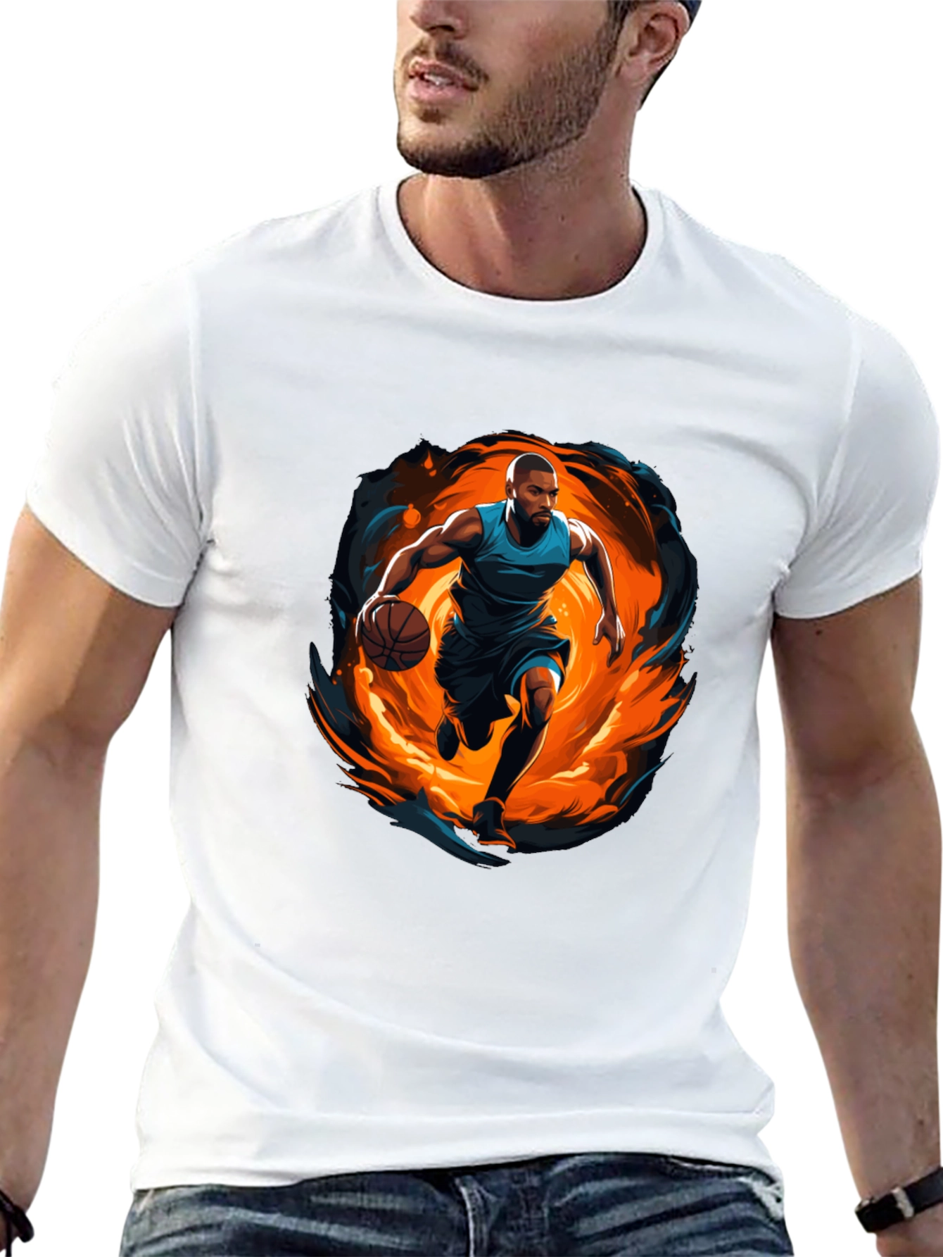 Basketball Player Graphic Black T-Shirt