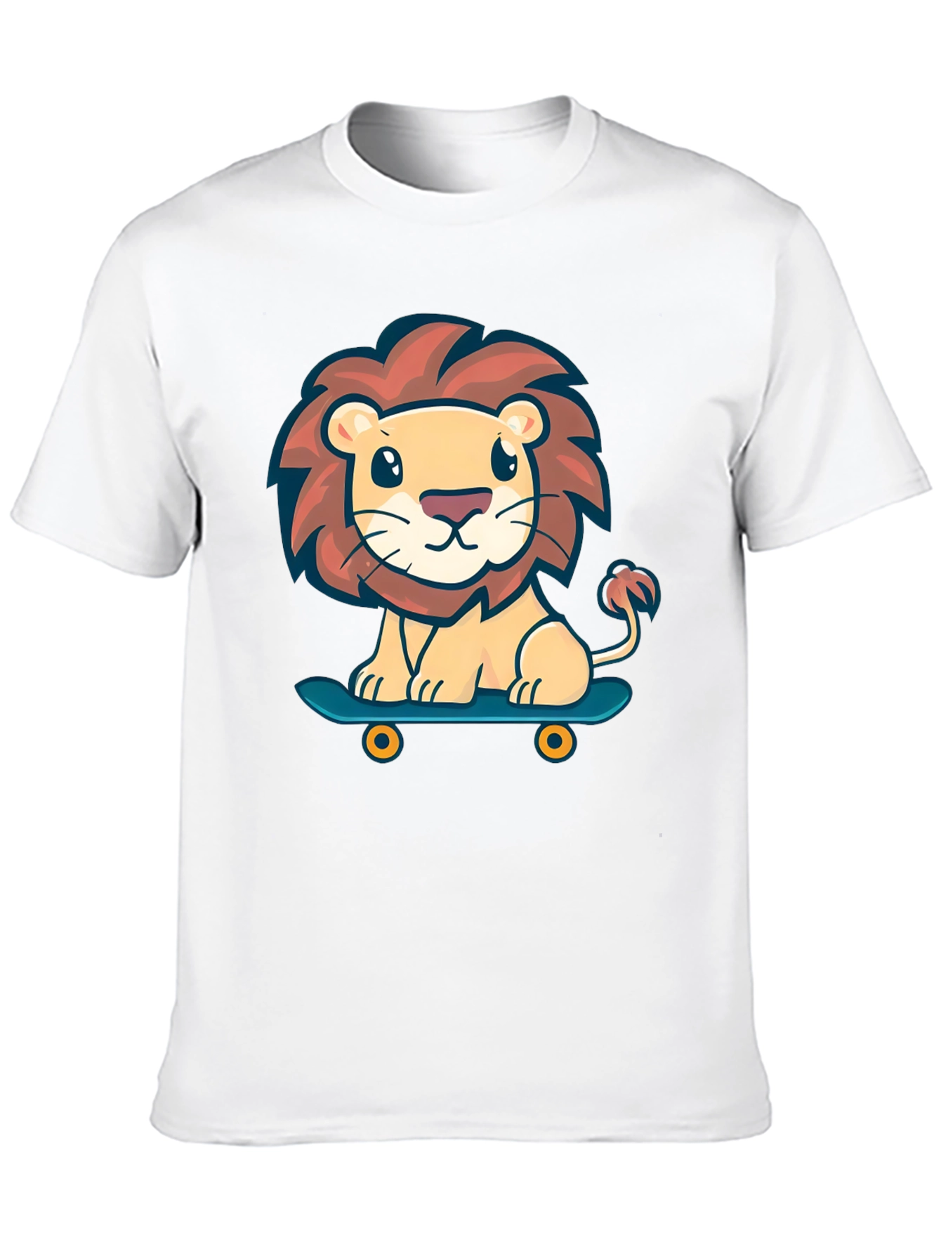 Cute Lion Skateboard Graphic T-Shirt