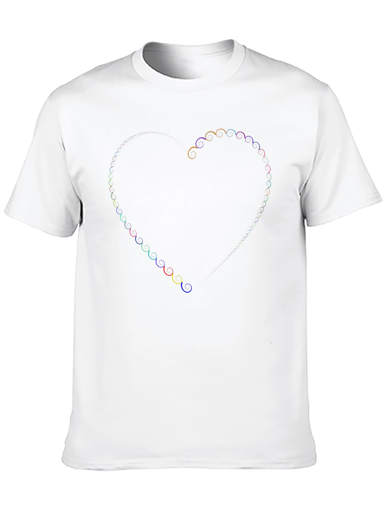 Rainbow Swirl Heart Black T-Shirt