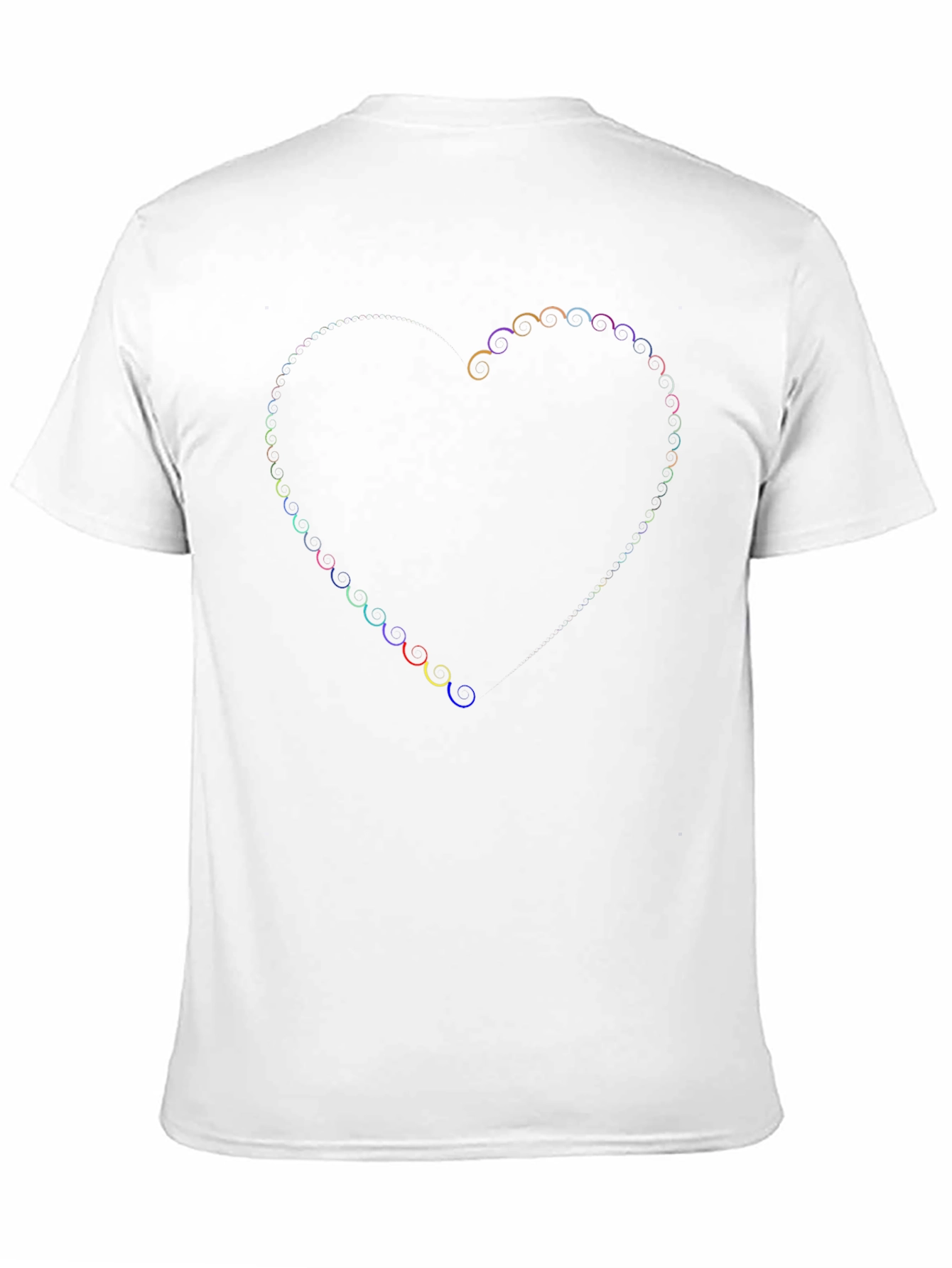 Rainbow Swirl Heart Black T-Shirt