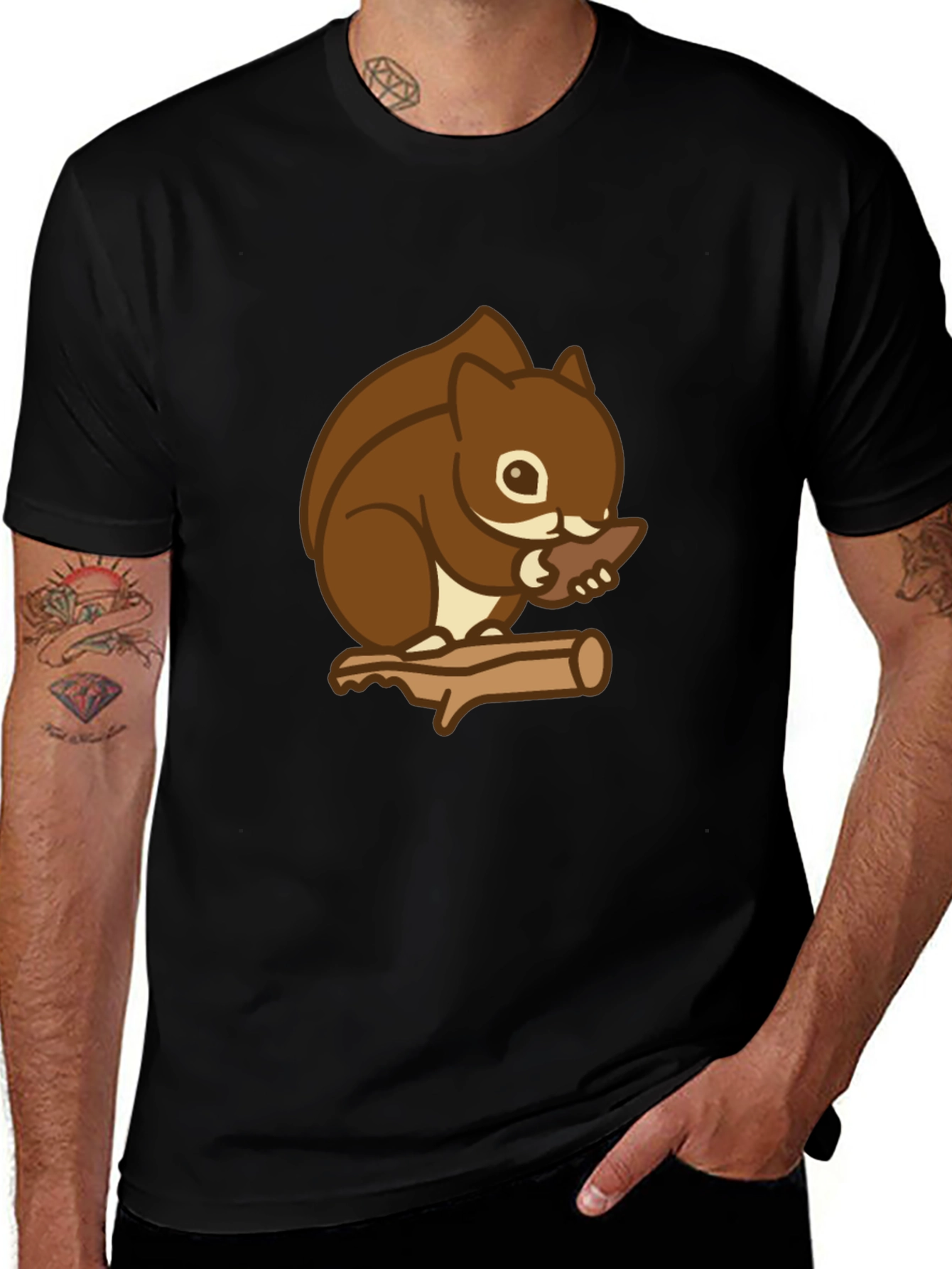 Squirrel on Branch Graphic Tee