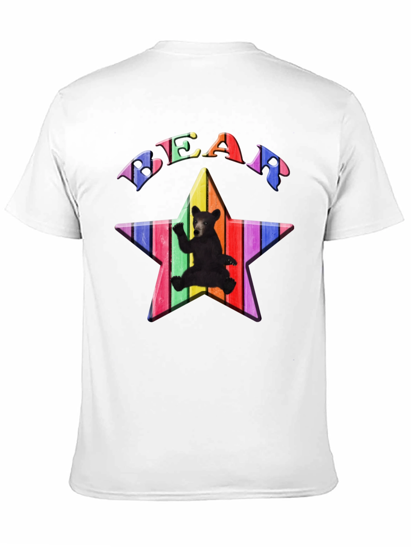 Rainbow Bear Star Graphic T-Shirt