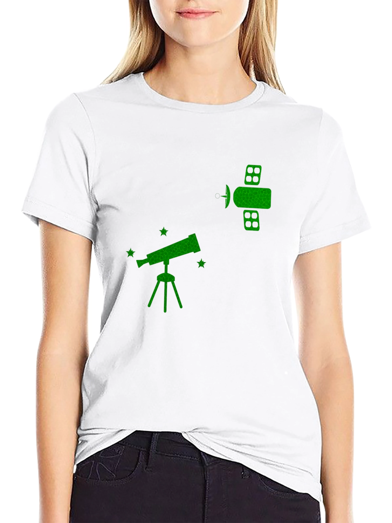 Astronomy T-Shirt - Telescope & Satellite Graphic Tee