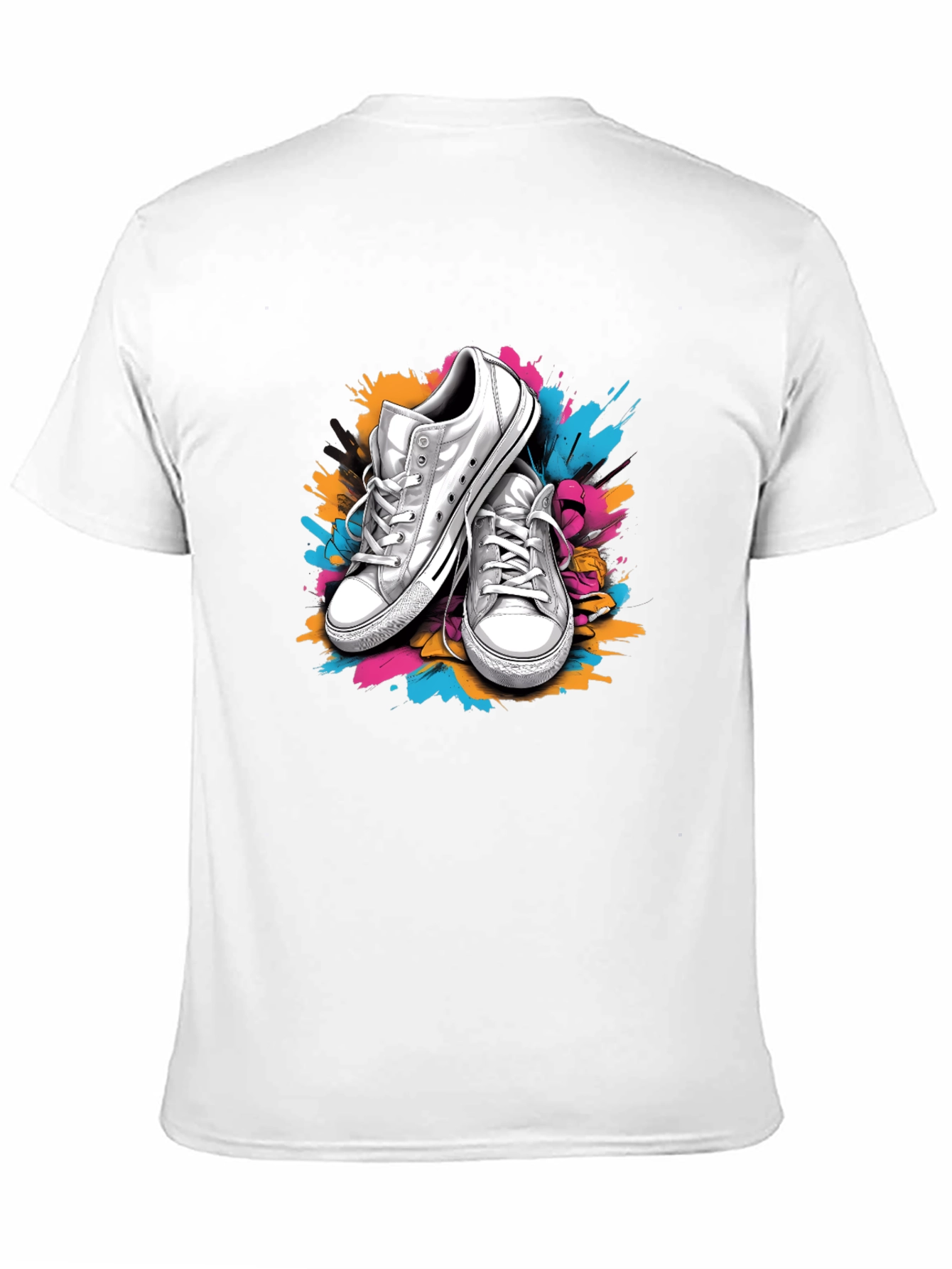 Graphic Tee with Sneakers & Paint Splatter Design