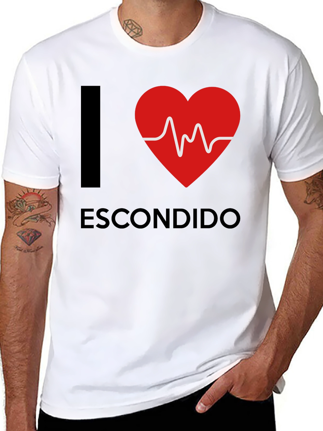 I Heart Escondido T-Shirt Black Cotton Casual